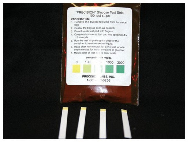 Fisher Anatomical - S80218 Glucose Test Strip Glucose Detectable Analytes, 1 to 2 sec. Test Time, 0, 100, 300, 1000 and 3000 mg/dL Concentration