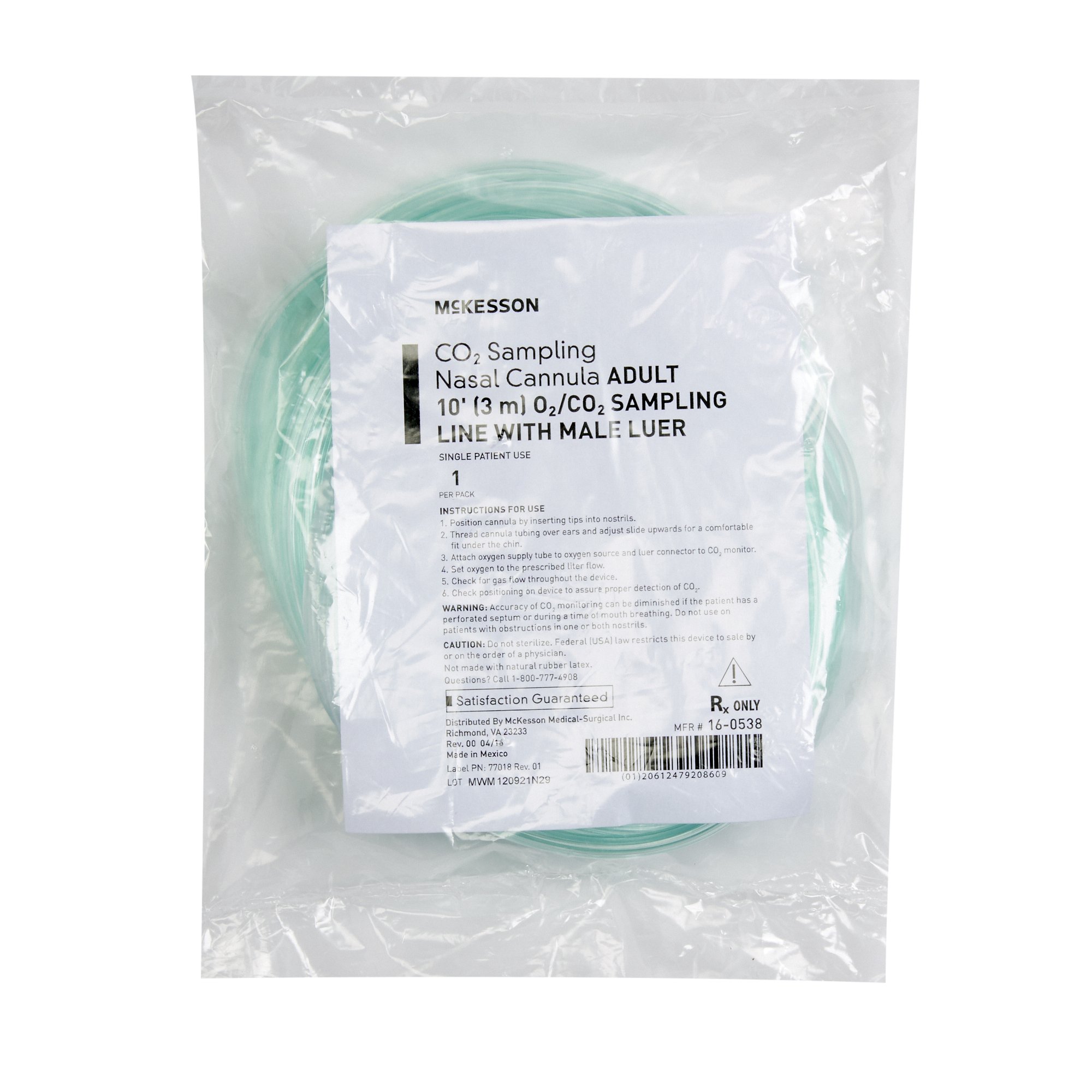 McKesson Brand 16-0538 - McKesson ETCO2 Nasal Sampling Cannula with O2 - 1/Each, 25/Case