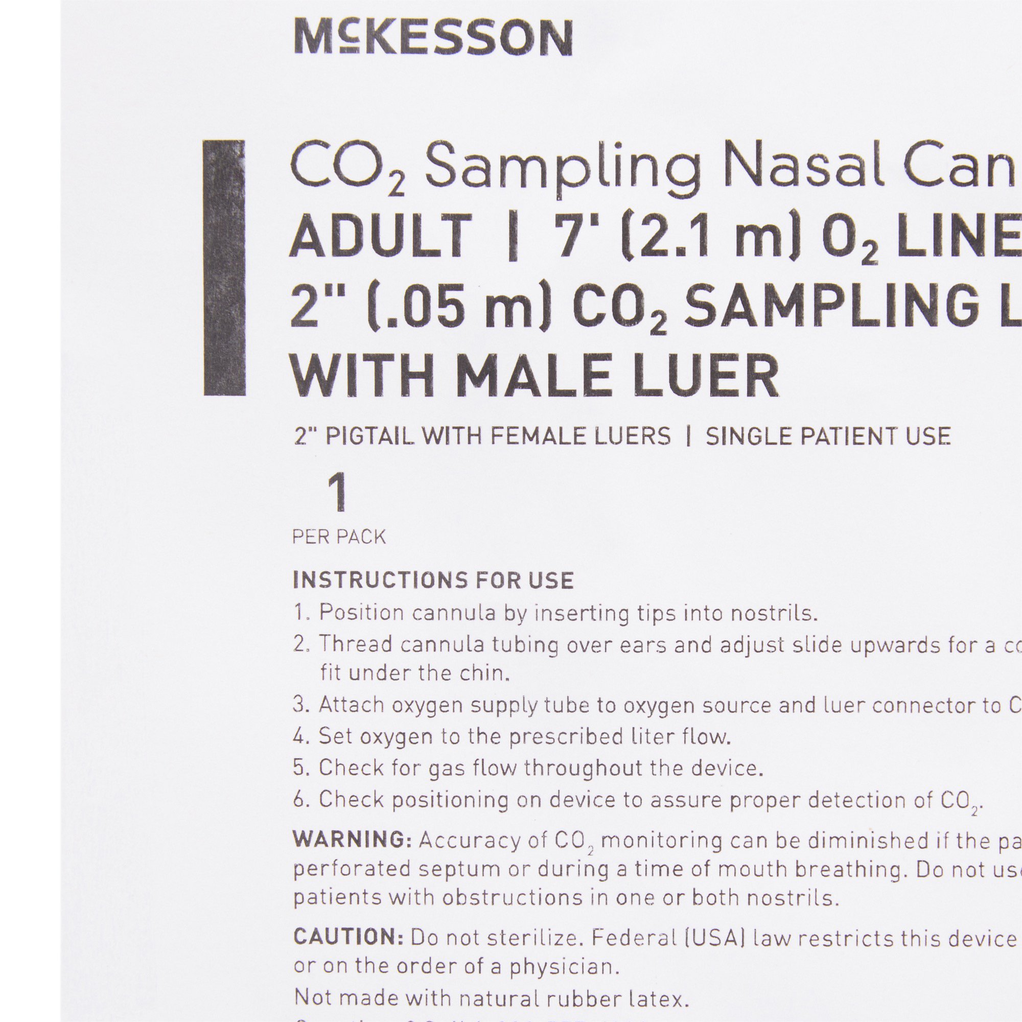 McKesson Brand - 16-0581 McKesson ETCO2 Nasal Sampling Cannula with O2 Delivery
