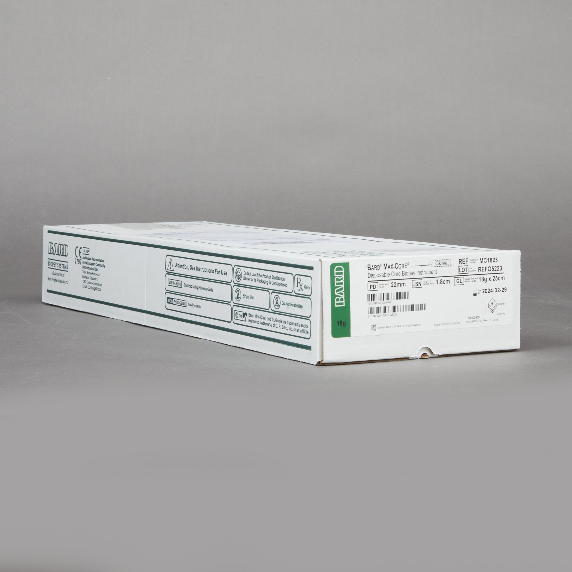 Bard Peripheral Vascular MC1825 - Max Core® Biopsy System - 1/Each, 5/Case
