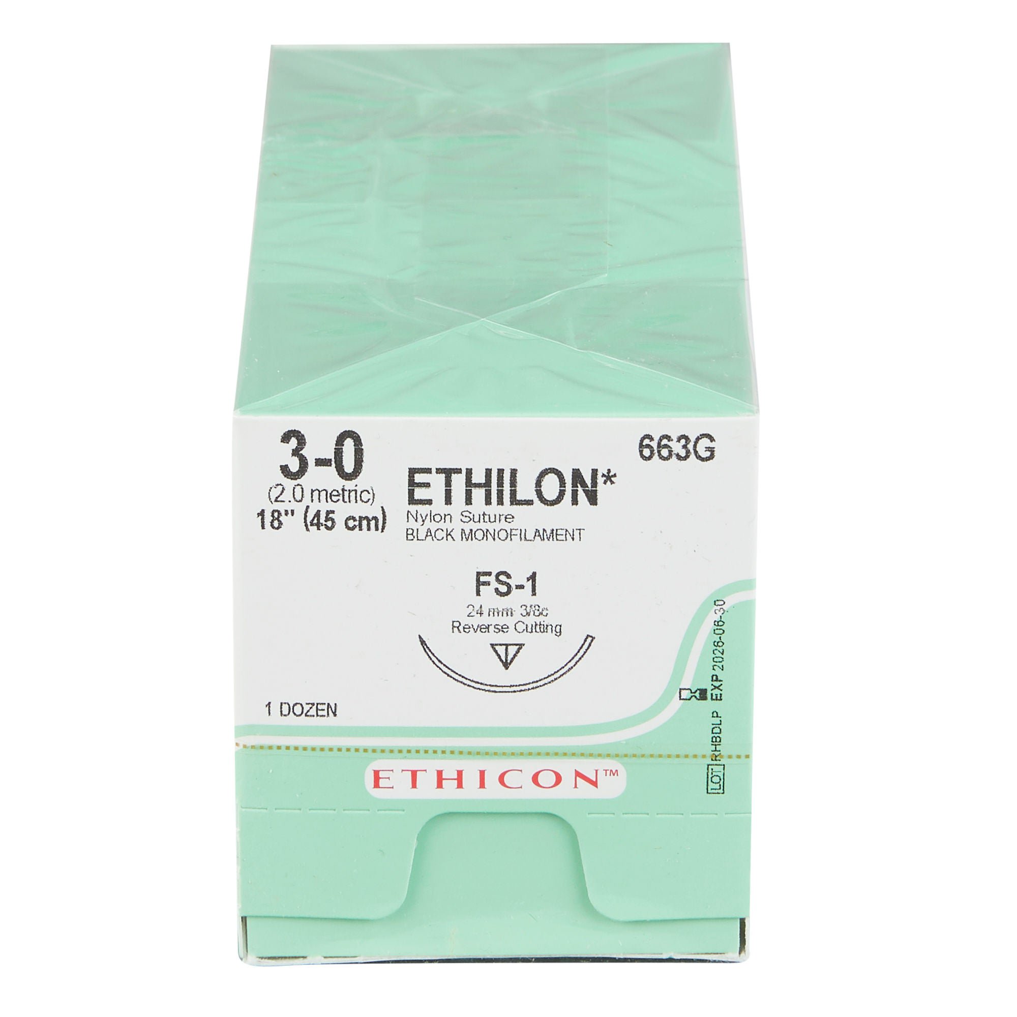 J & J Healthcare Systems - 663G Ethilon™ Suture with Reverse Cutting Needle