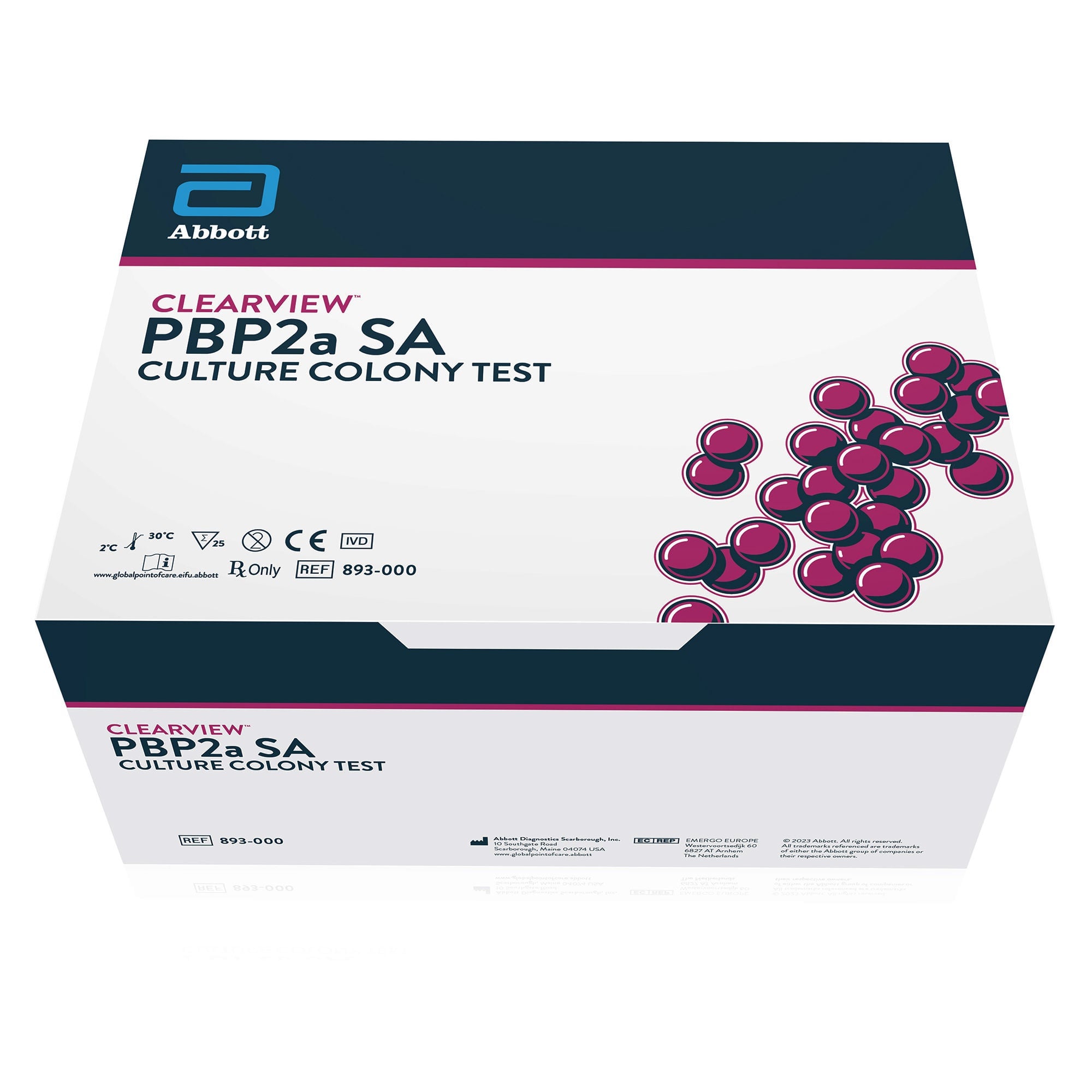 Abbott Rapid Dx North America LLC - 893000 Other Infectious Disease Test Kit Clearview™ PBP2a SA Culture Colony Test 25 Tests CLIA Non-Waived