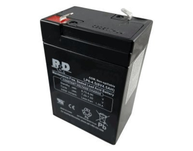 R & D Batteries - 5374 Diagnostic Battery Yuasa 6 Volt Replacement For Argus VCM Monitor