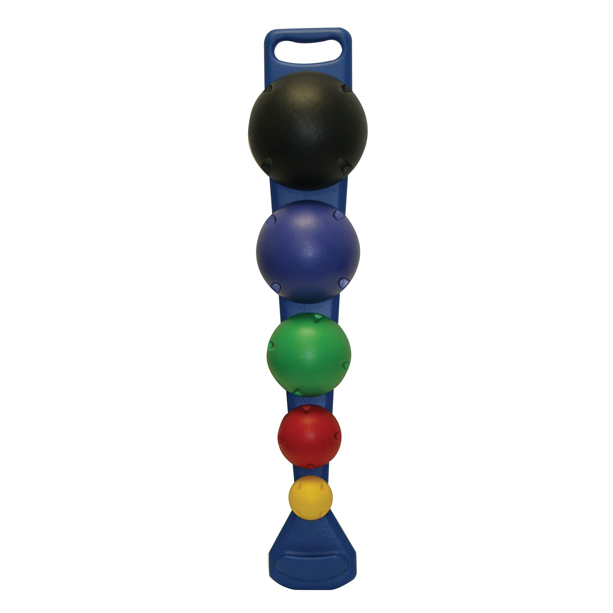 Fabrication Enterprises - 10-1742 Balance System CanDo® MVP® 5-Ball Set with Wall Rack (1 Each: Yellow, Red, Green, Blue, Black) 6 X 6 X 32 Inch