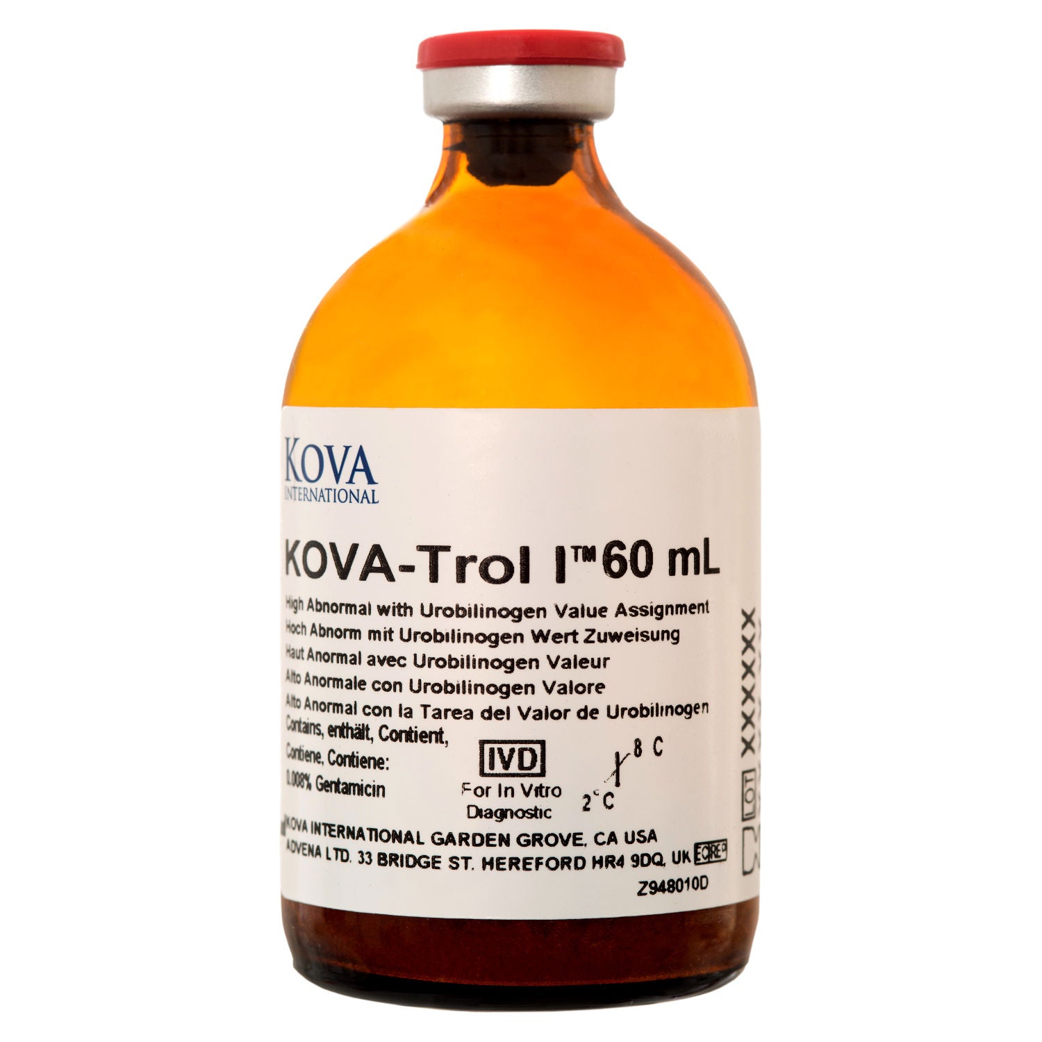 LGC Clinical Diagnostics Inc - K-87533 Urine Chemistry Control KOVA-Trol® I High Abnormal Level with Urobilinogen 8 X 60 mL