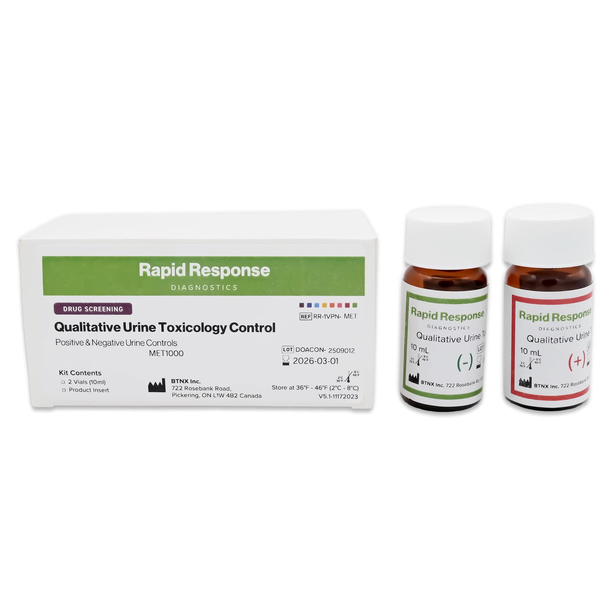 BTNX - RR-1VPN-10.1 Drugs of Abuse Control 10 Panel Drug Screen 10 mL