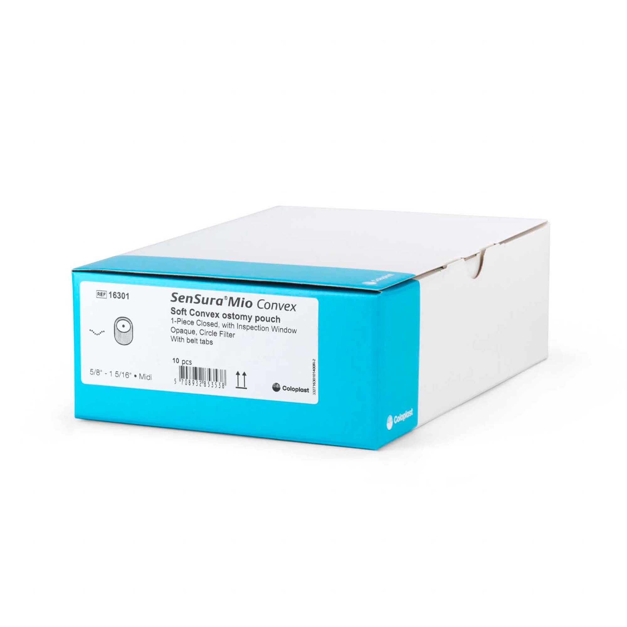 Coloplast - 16301 SenSura® Mio Convex Soft 1-Piece Closed End Opaque Ostomy Pouch, 16 – 33mm