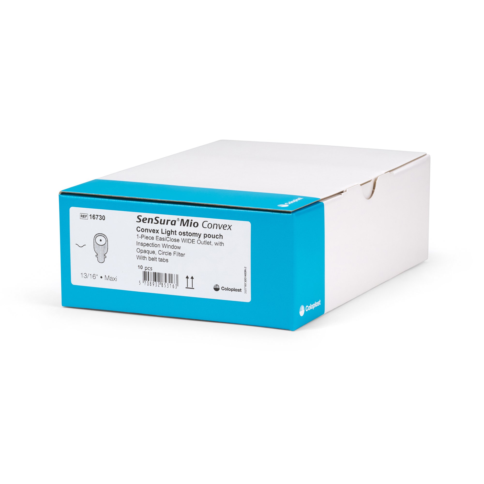Coloplast 16730 - SenSura® Mio Convex Light 1-Piece Opaque Ostomy Pouch, 21 mm Stoma - 10/Box