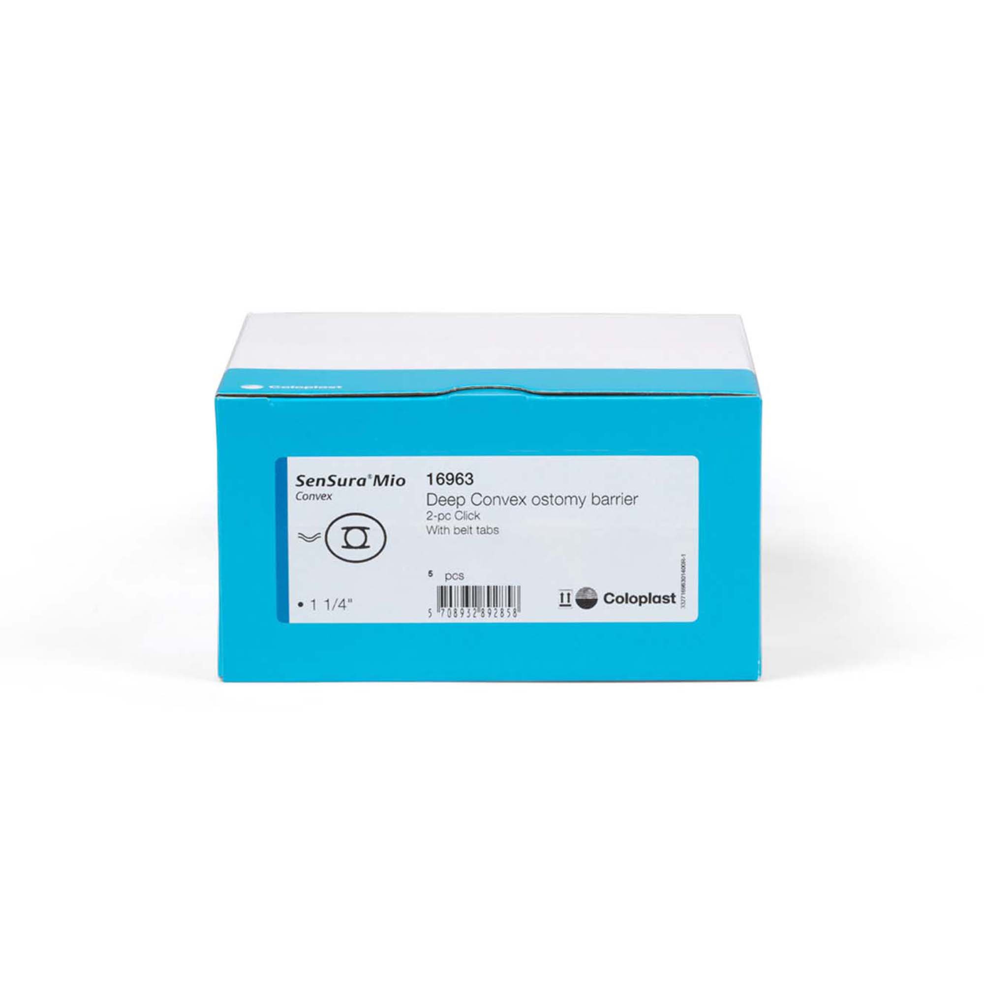 Coloplast 16963 - SenSura® Mio Click Convex Deep Ostomy Barrier, 31 mm Stoma Opening, Blue Match - 5/Box