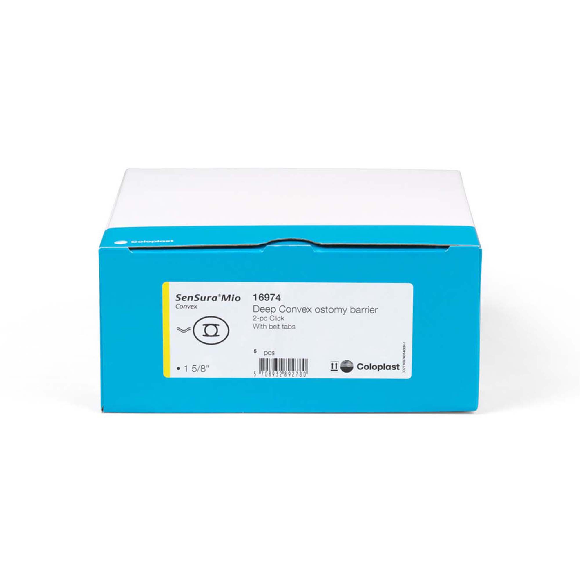 Coloplast 16974 - SenSura® Mio Click Convex Deep Ostomy Barrier, 41 mm Stoma Opening, Yellow Match - 5/Box