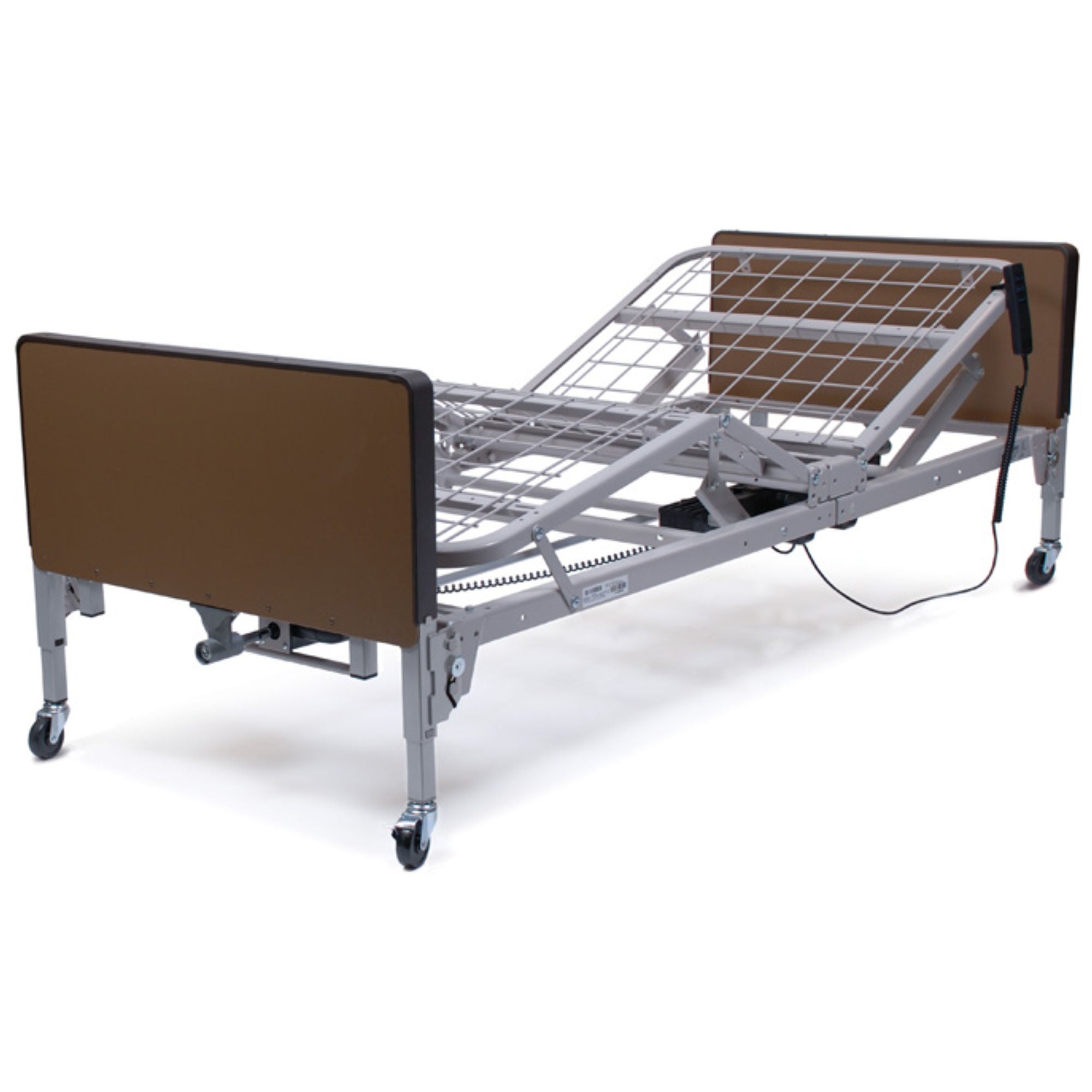 Graham-Field - US0468-RFPKGHR Electric Bed Patriot™ Home Care High-Low 87 Inch Length Grid Sleep Deck 3 Functions 9-1/2 to 20 Inch (Casters in Low Position), 13 to 23-1/2 Inch (Casters in Standard Position) Height Range