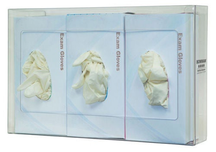 Bowman Manufacturing - GP-073 Glove Box Holder Narrow Horizontal or Vertical Mounted 3-Box Capacity Clear 2-15/16 X 10-1/8 X 15-15/16 Inch Plastic