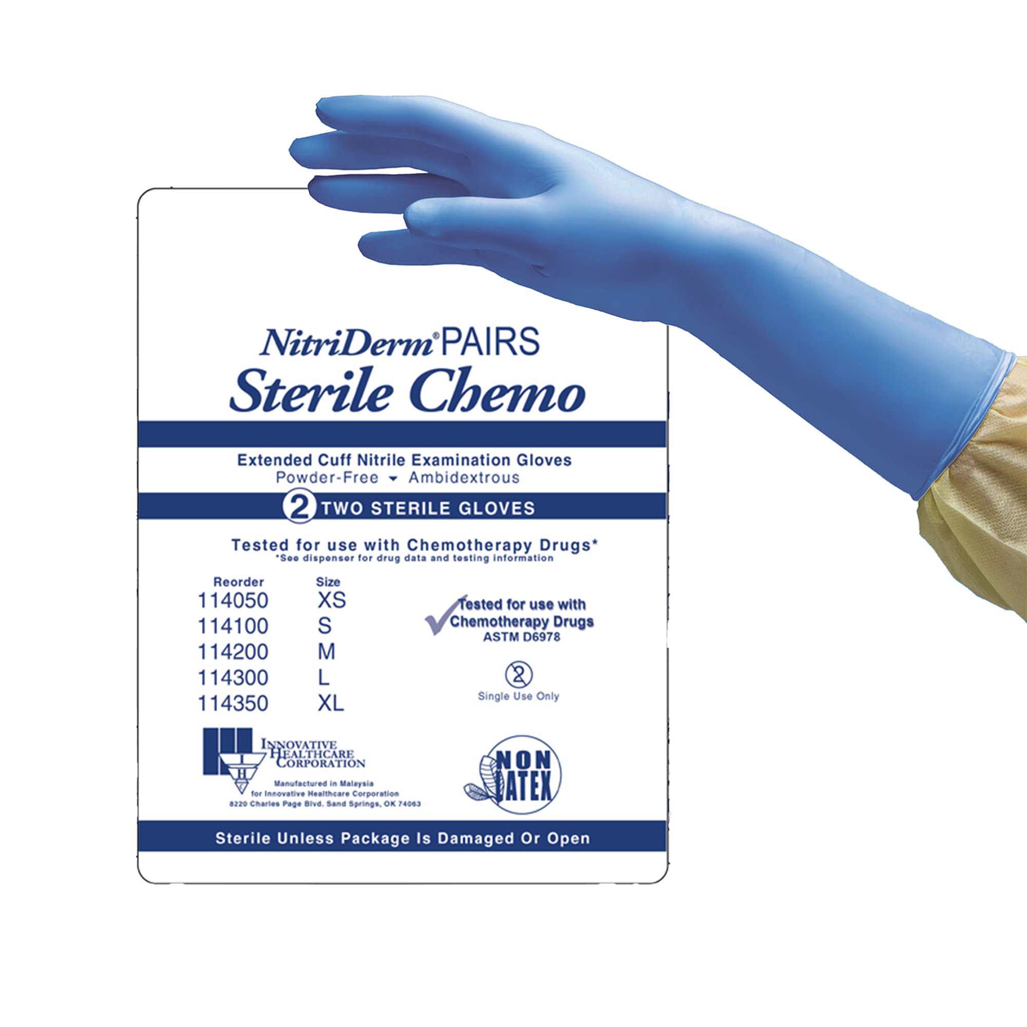 Innovative Healthcare Corp - 114350 NitriDerm® EC Nitrile Extended Cuff Length Exam Glove