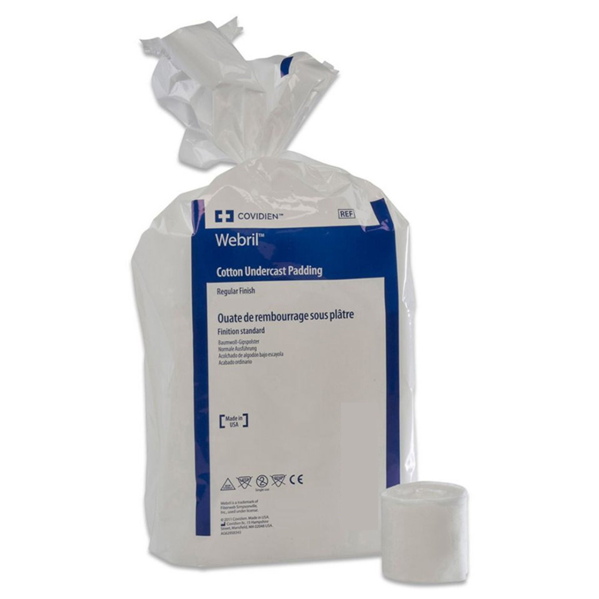 Cardinal - 4221- Cast Padding Undercast Webril™ II 4 Inch X 4 Yard Cotton NonSterile