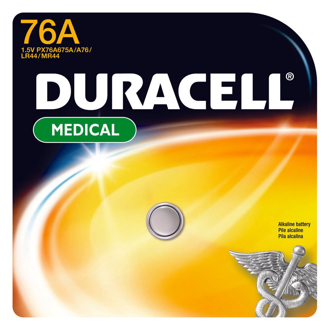 Duracell - PX76A675PK Alkaline Battery Duracell® 76A Cell 1.5 Volt Disposable 1 Pack