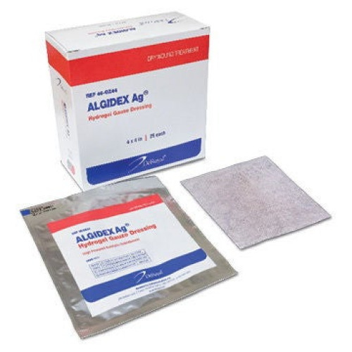 DeRoyal - 46-GZ44-1 Hydrogel Wound Dressing with Silver Algidex AG® + Gauze Sheet 4 X 4 Inch Sterile