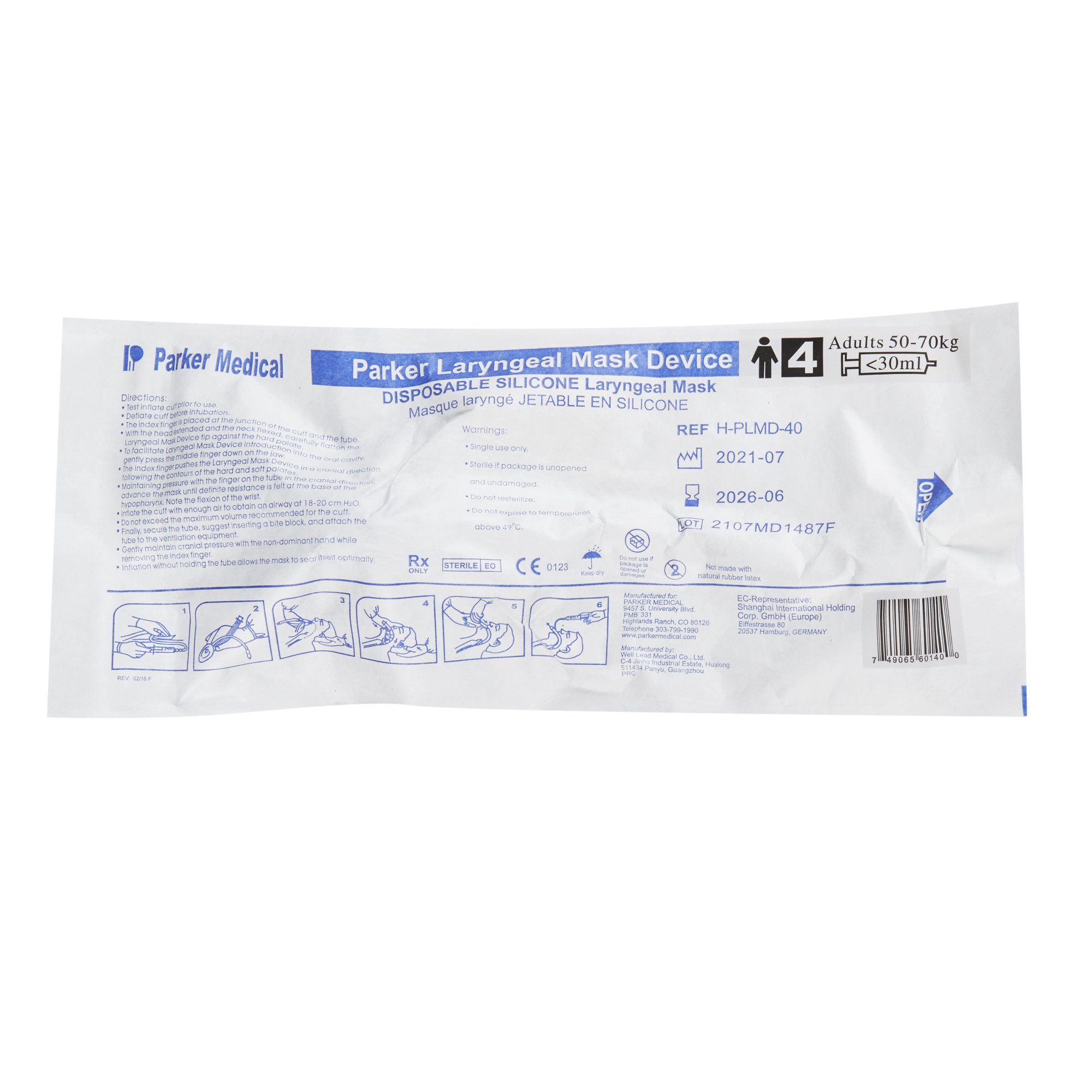 Salter Labs Laryngeal Mask H-PLMD-40-5 by Sun Med