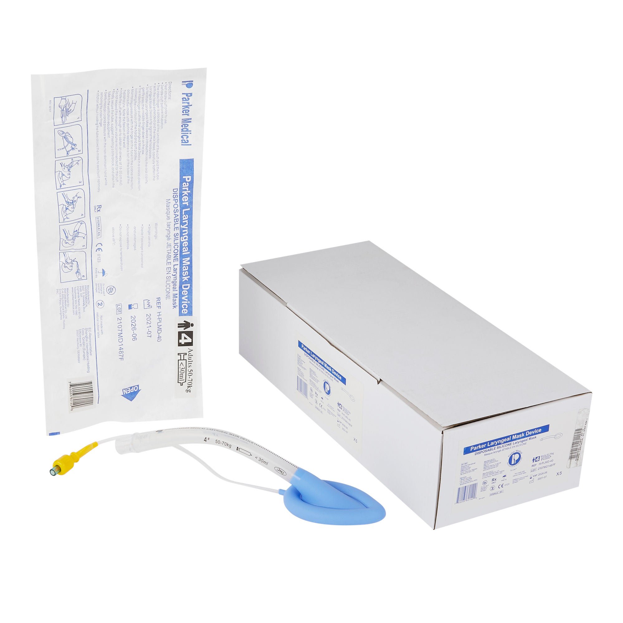 Sun Med - H-PLMD-40-5 Laryngeal Mask Salter Labs® Size 4 Silicone Single Patient Use Sterile