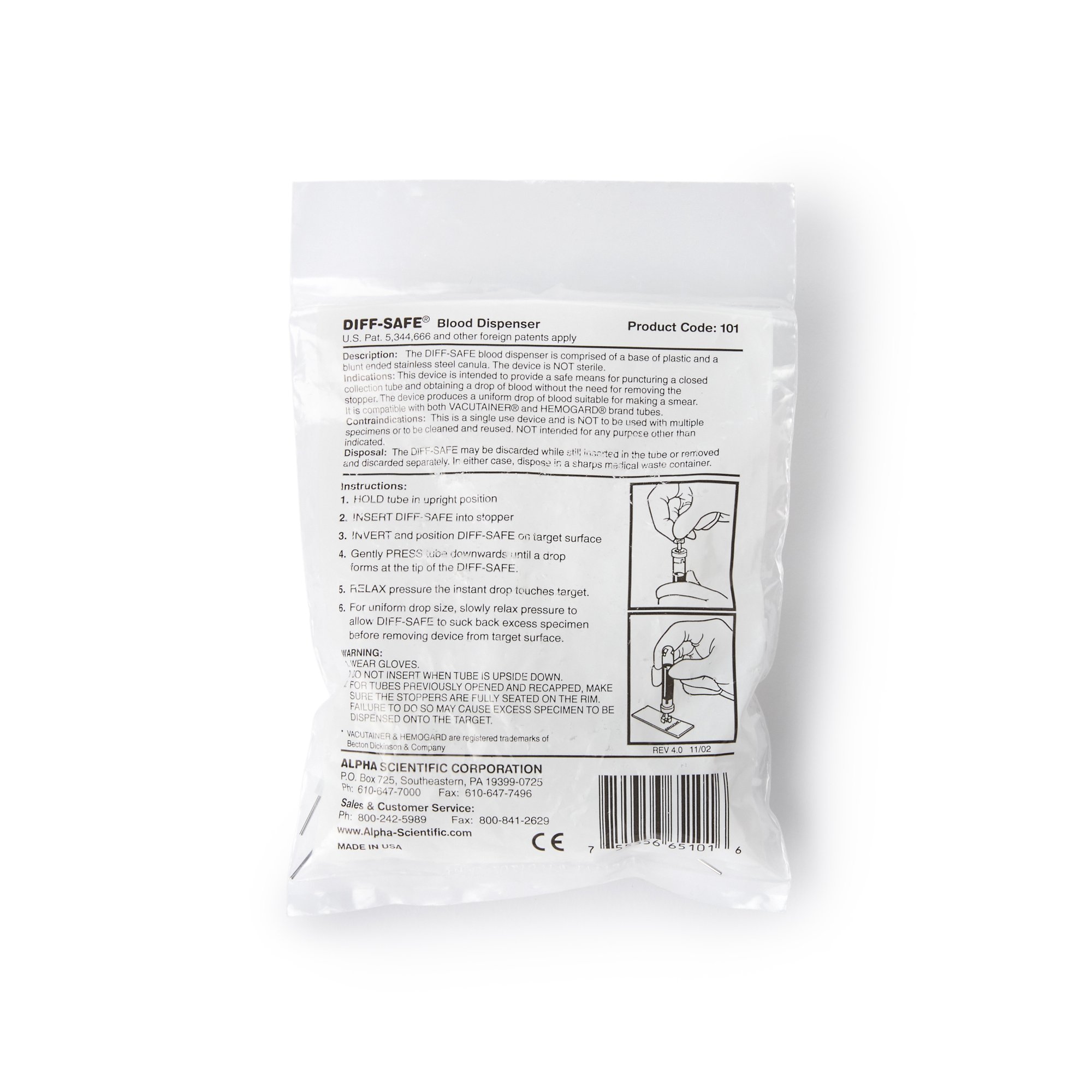 Alpha Scientific - 101 Diff-Safe® Blood Dispenser for Blood Smears