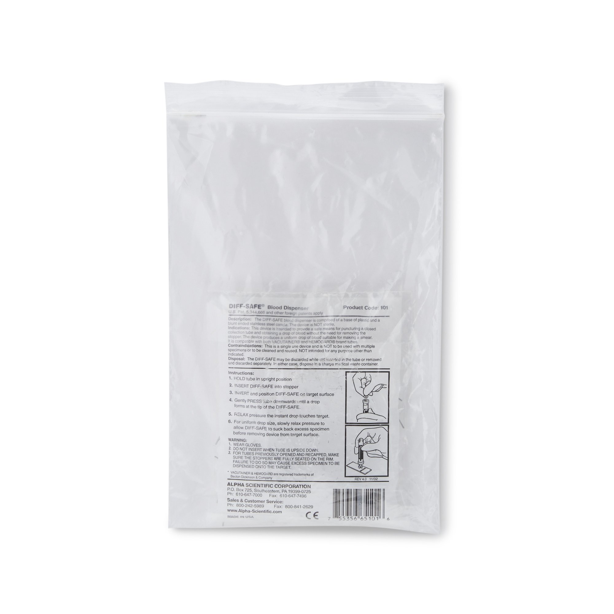 Alpha Scientific - 101 Diff-Safe® Blood Dispenser for Blood Smears