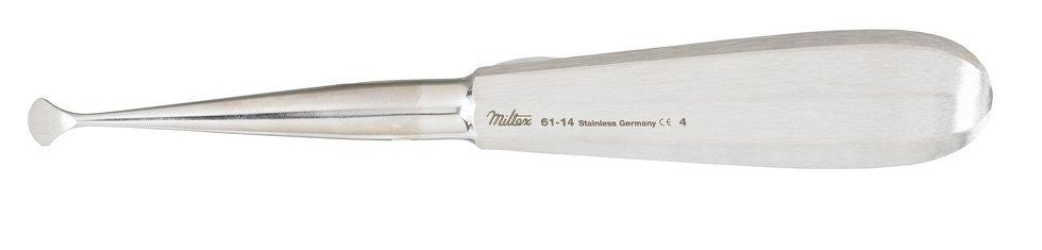 Integra Lifesciences - 61-14 Bone Curette Miltex® Molt Hollow Handle Size 4 Tip Atraumatic Tear Shaped Tip