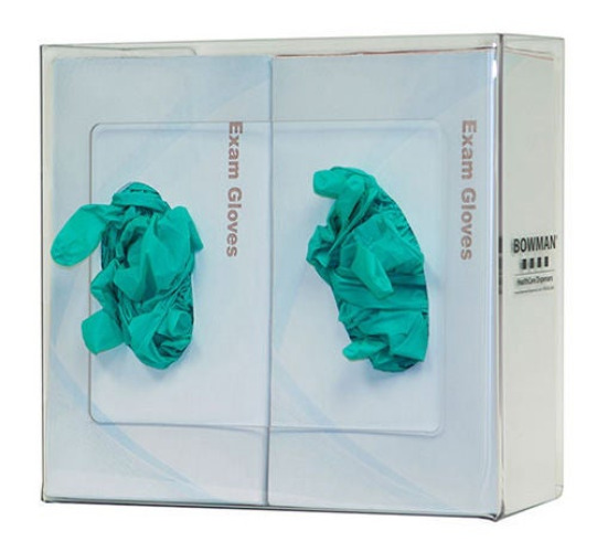 Bowman Manufacturing - GP-014 Glove Box Holder Bowman® Horizontal or Vertical Mounted 2-Box Capacity Clear 3-15/16 X 10-1/8 X 10-11/16 Inch Plastic