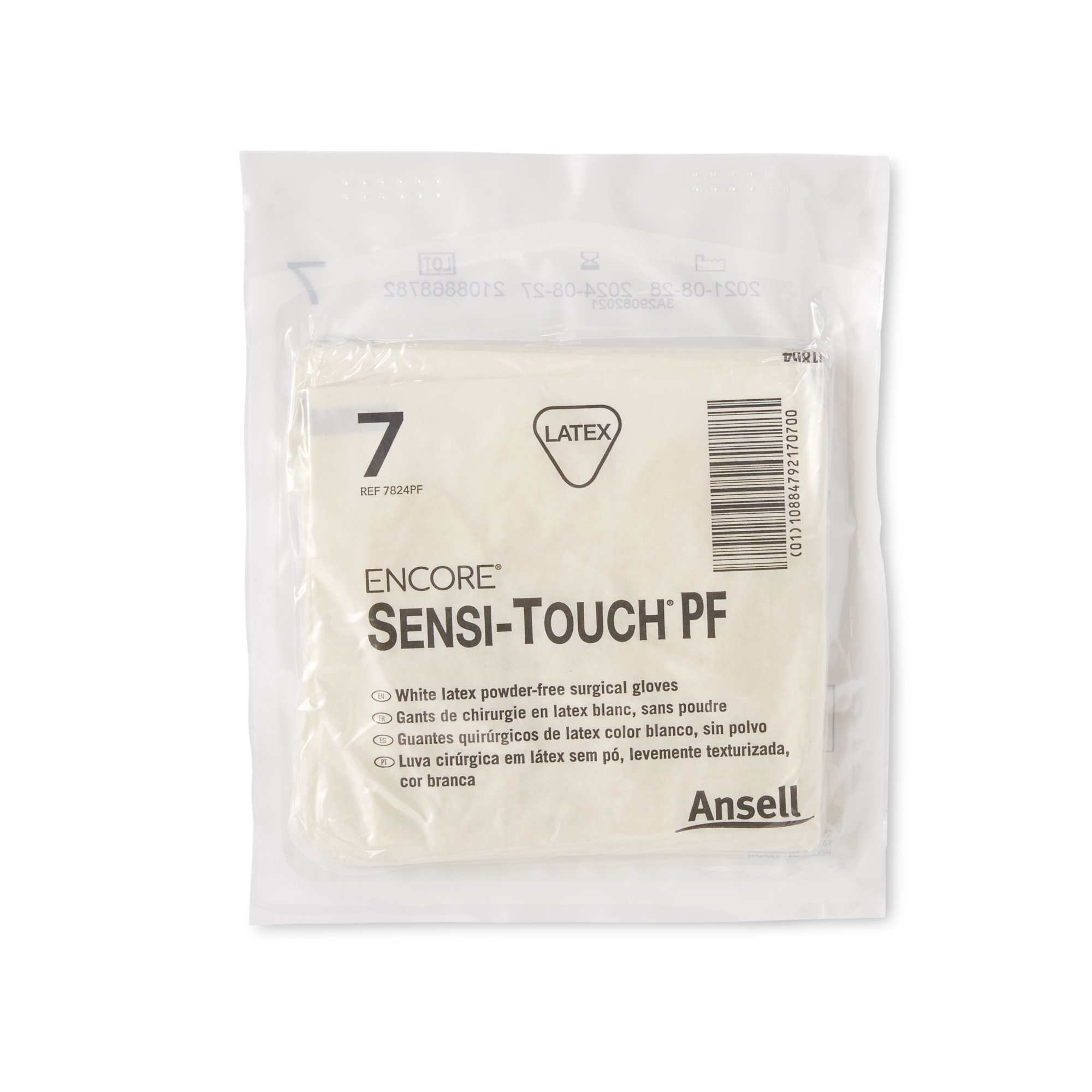 Ansell 7824PF - Encore® Sensi-Touch® PF Latex Surgical Glove, Size 7, Natural - 50/Box, 200/Case