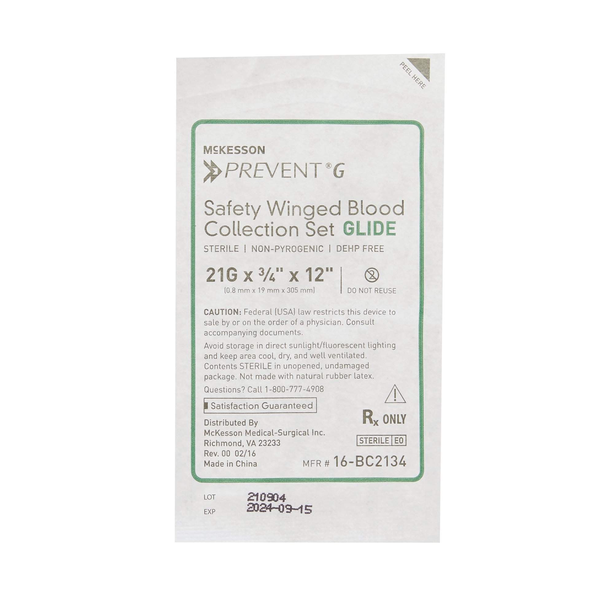 McKesson Prevent G Blood Collection Set 16-BC2134 by McKesson Brand