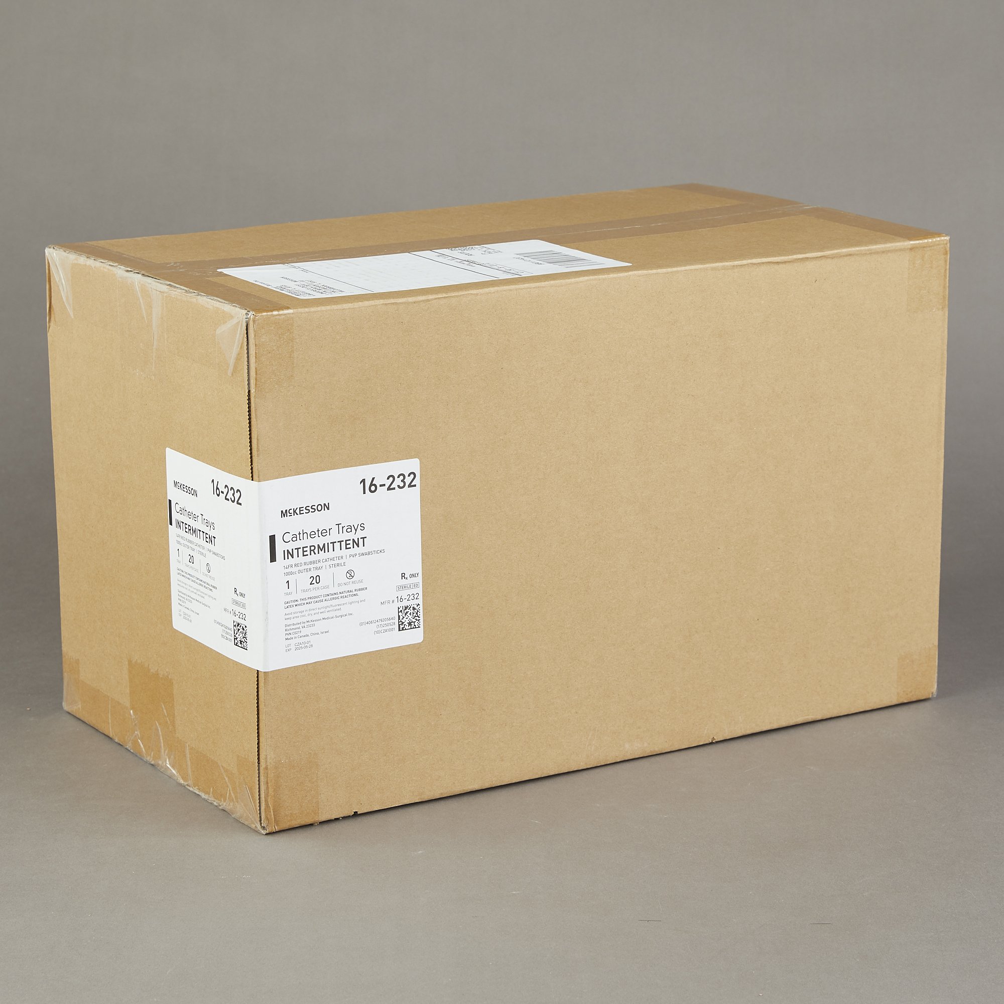 McKesson Brand 16-232 - McKesson Intermittent Catheter Tray, 1000 cc, Rubber - 1/Each, 20/Case