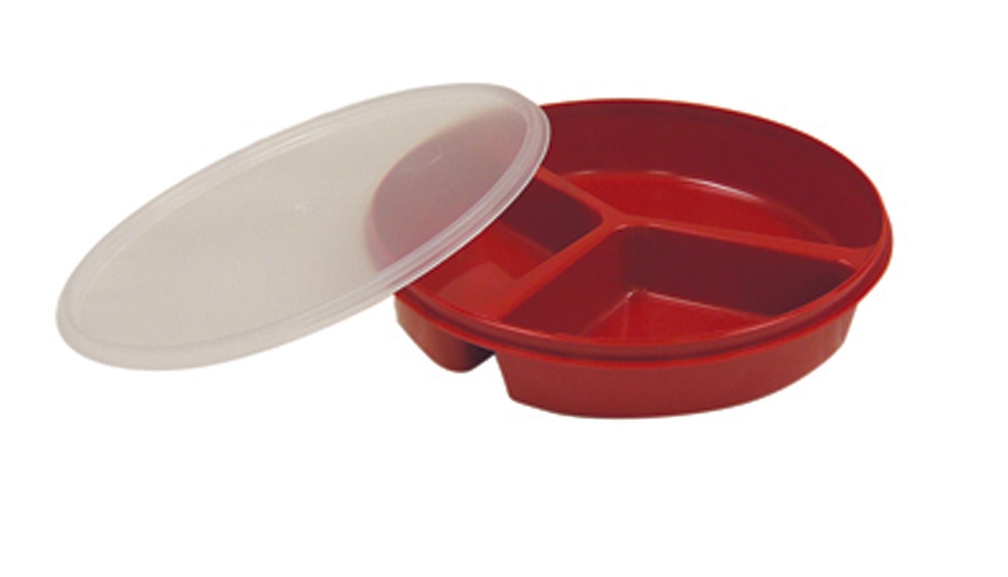 Fabrication Enterprises - 62-0131 Partitioned Scoop Plate FabLife 12.6 oz. Plastic Red Reusable