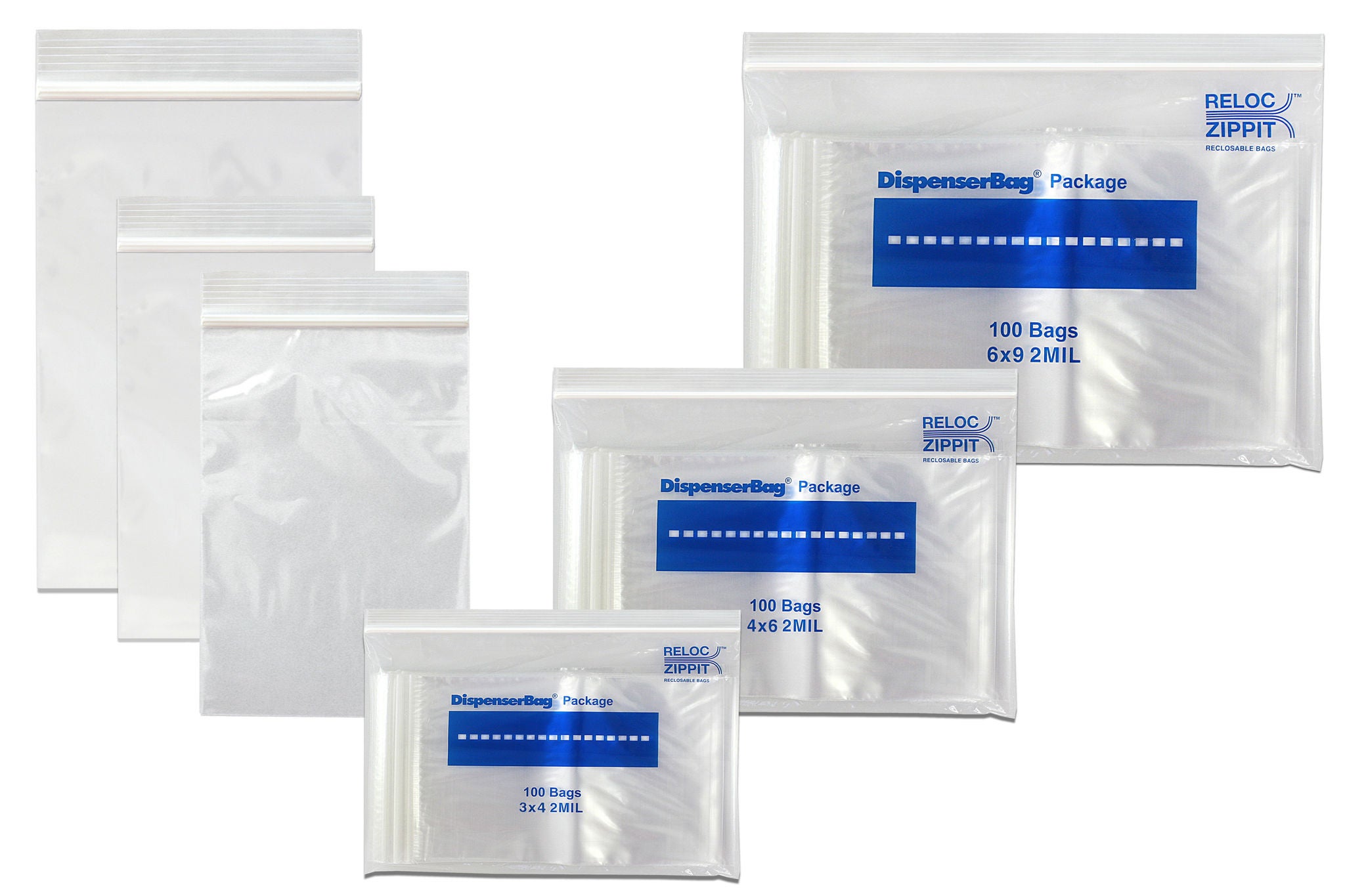 Minigrip - MGZ2P0810 Reclosable Bag Reloc-Zippit® 8 X 10 Inch LDPE Clear Zipper Closure