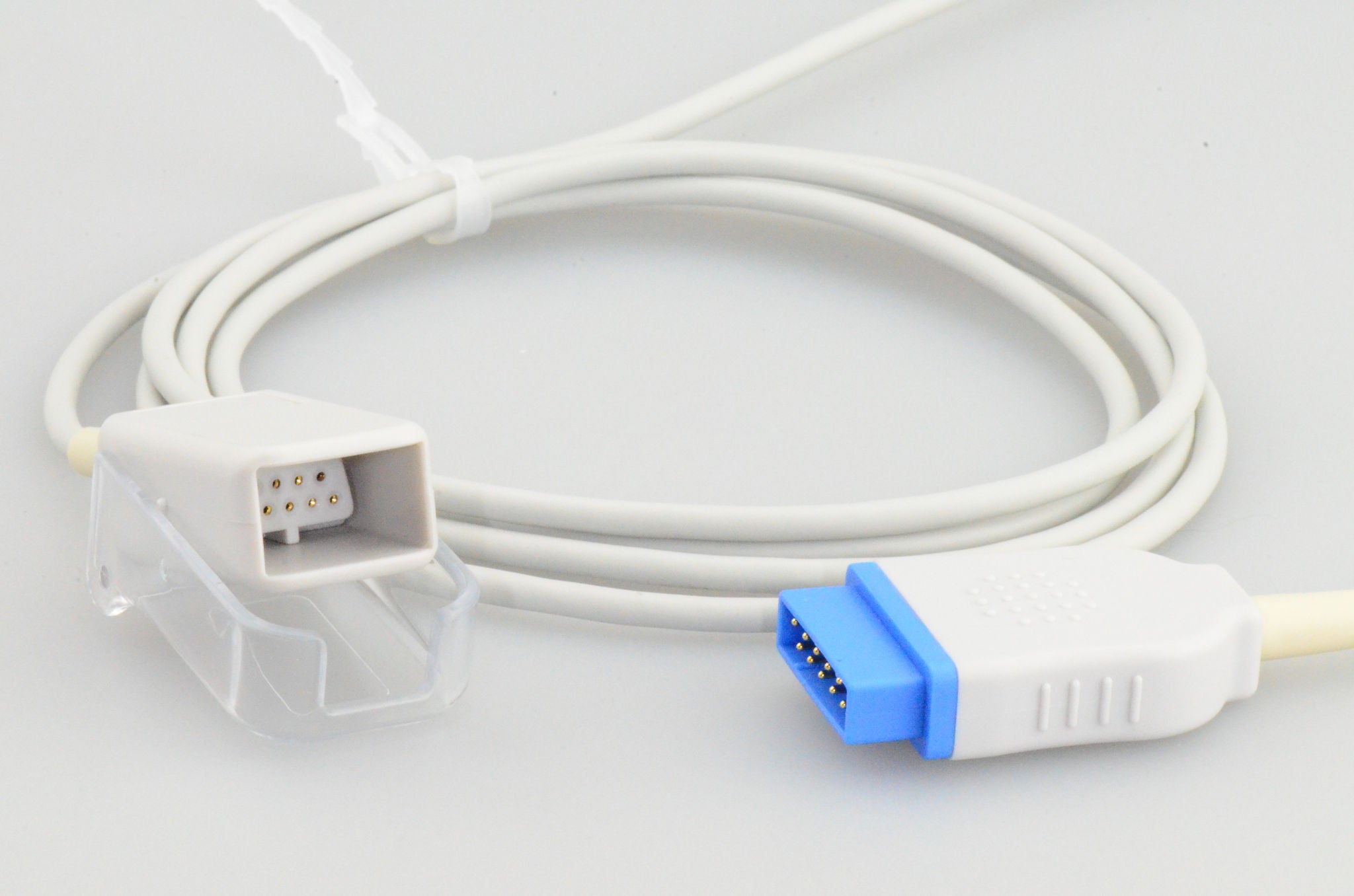 Sage Services Group - E02M-36M Diagnostic Adapter Cable 3.6 Meter X 4mm dia., Gray, TPU Jacket, Flat, 11-pin, Dual-Keyed GE Connector Distal Connector, Female 9-Pin D-Sub Connector, Triple Keyed Proximal Connector, Reusable For Carescape B650, Dash Series