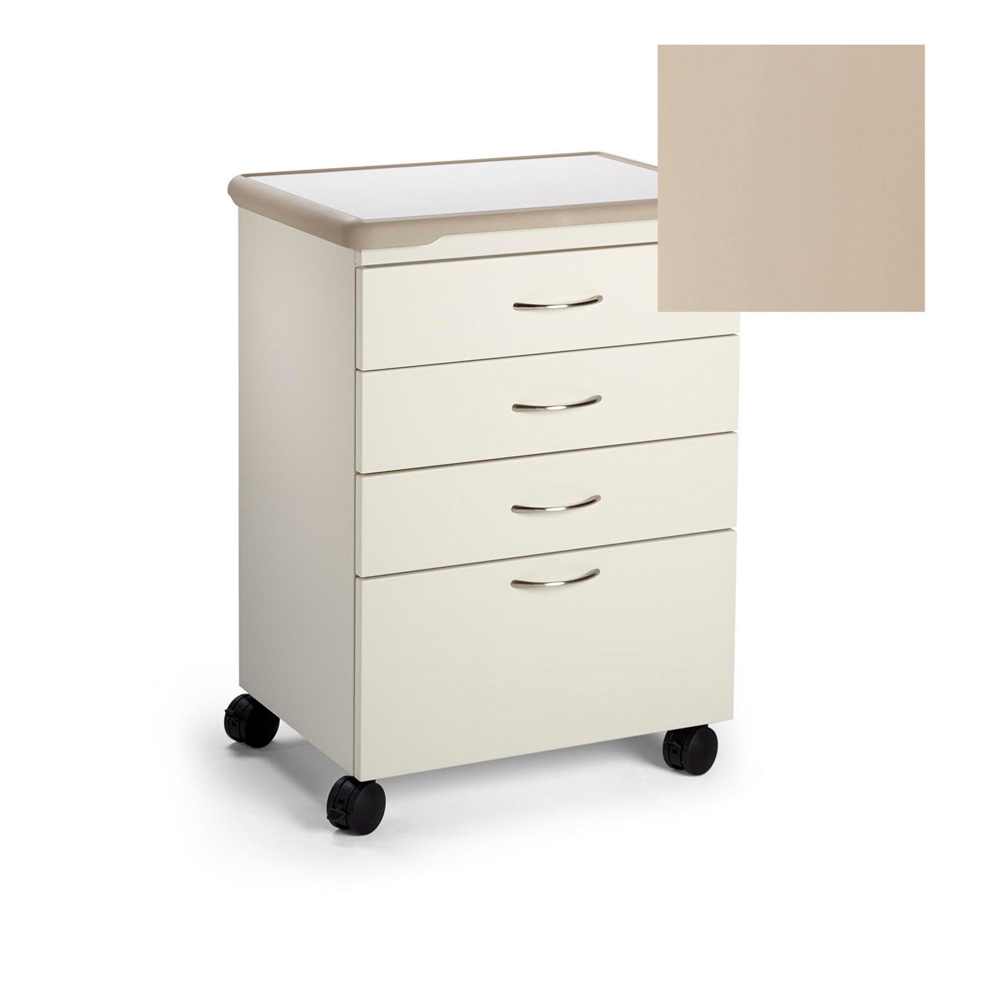 Midmark - M41C.490.SEH Treatment Cabinet M4 Series Floor Standing / Mobile Powder Coated Steel 4 Drawers Without Shelves Keyed Lock