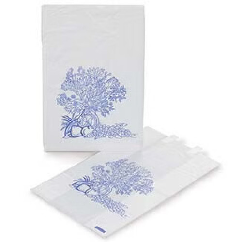 Medegen Medical Products LLC - 50-45 Bedside Bag 3-1/2 X 7 X 11-1/2 Inch White / Blue Floral Print Plastic