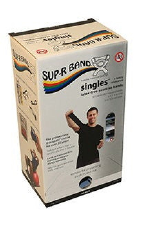 Fabrication Enterprises - 10-6375 Exercise Resistance Band Sup-R Band® Black 5 Inch X 5 Foot X-Heavy Resistance