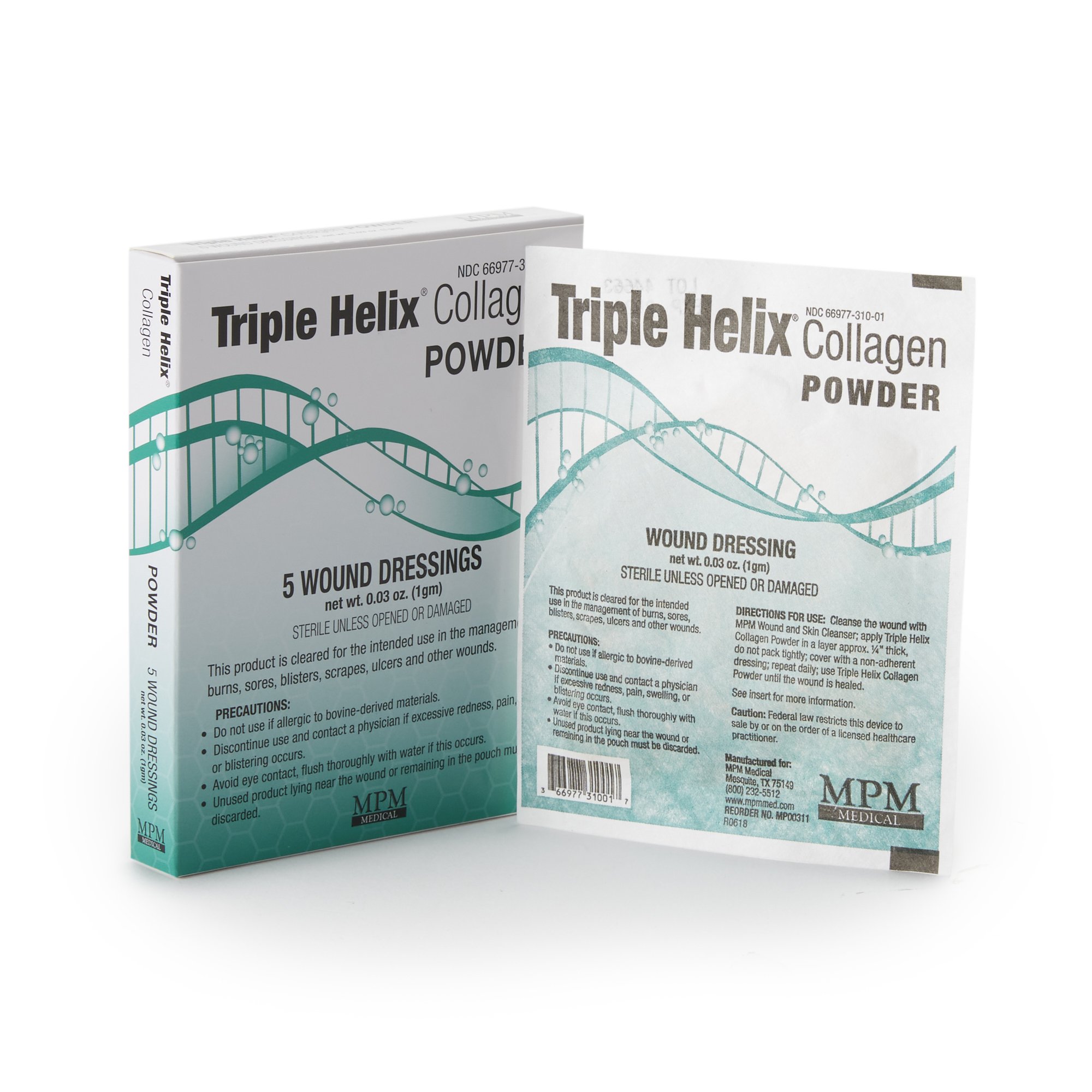 MPM Medical MP00311 - Triple Helix® Collagen Powder, 1 Gram - 1/Each, 5/Bag, 50/Case