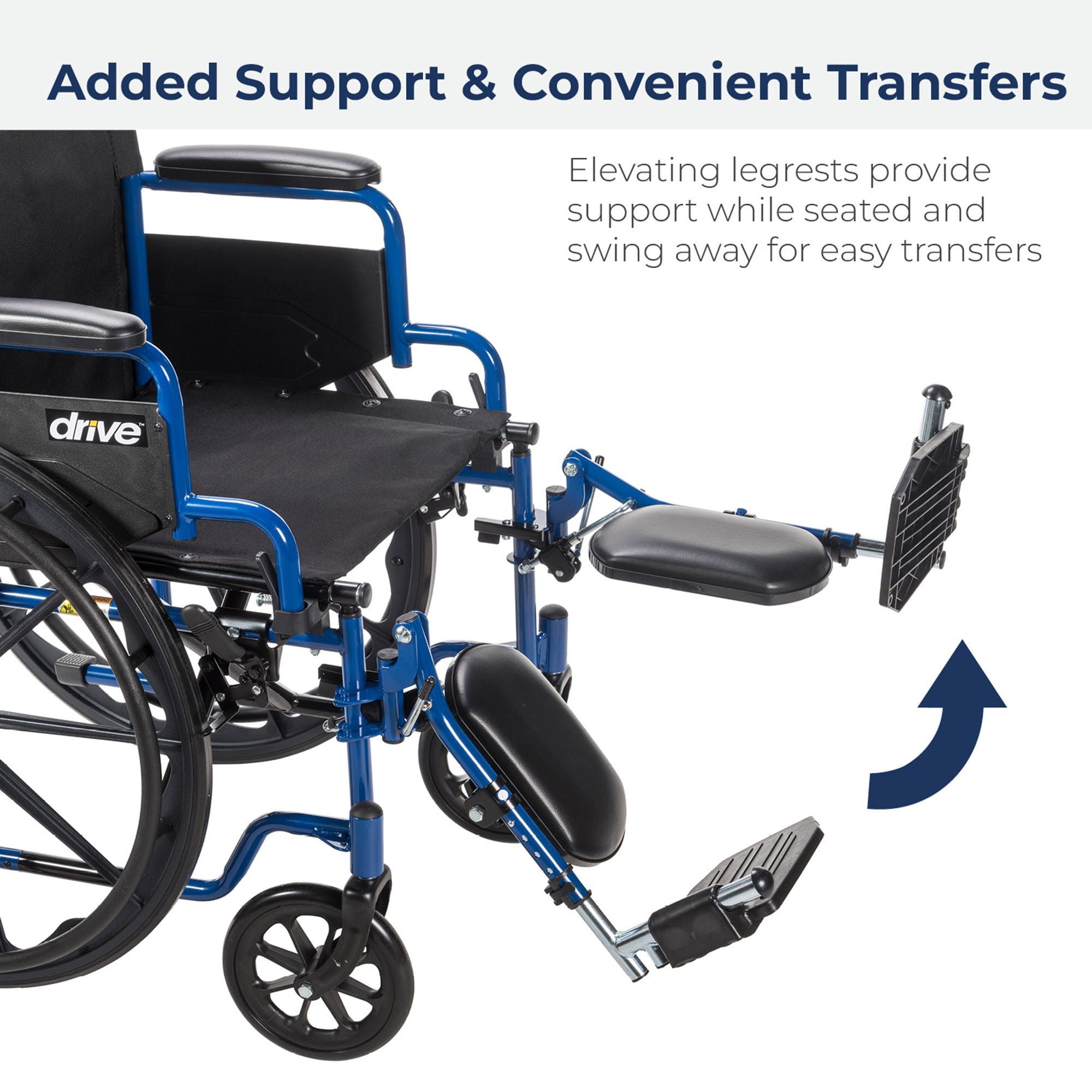 Drive DeVilbiss Healthcare - BLS16FBD-SF drive™ Blue Streak Wheelchair, 16-Inch Seat Width