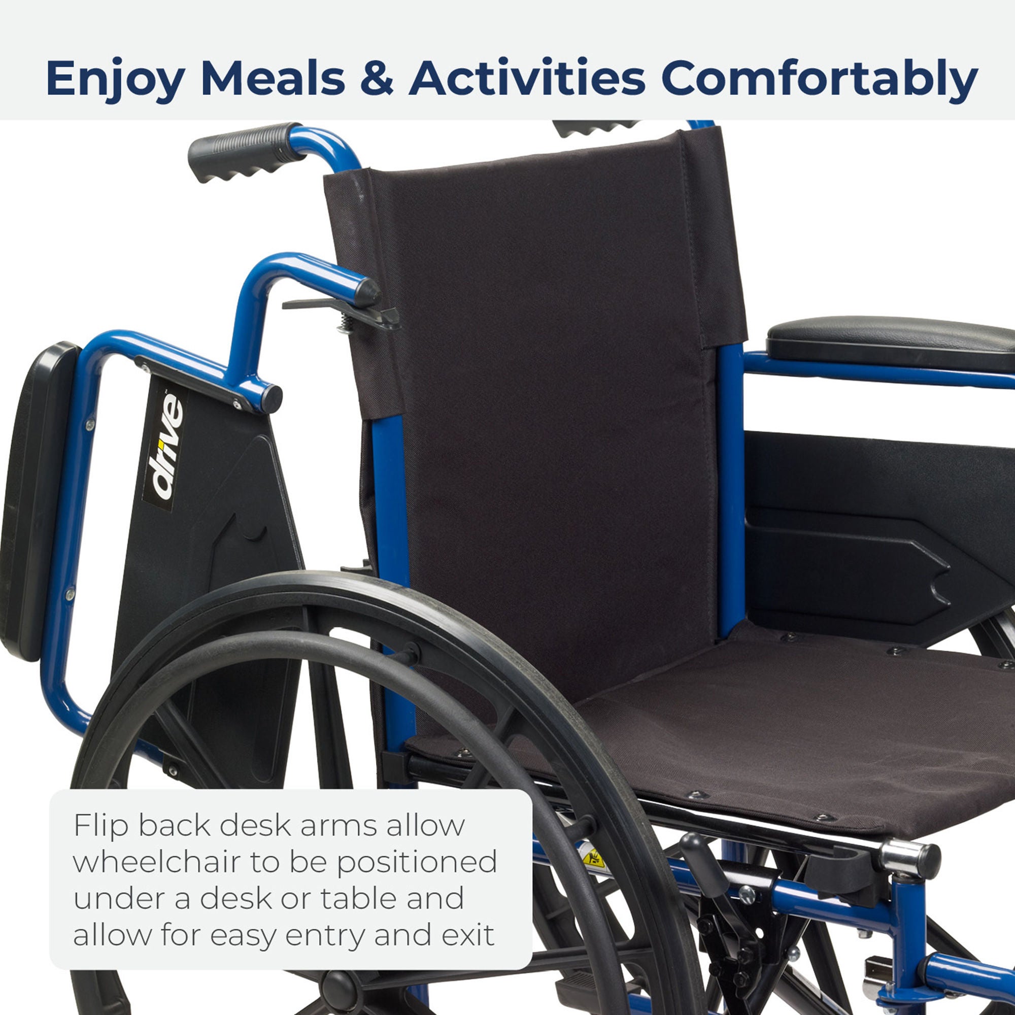 Drive DeVilbiss Healthcare - BLS16FBD-SF drive™ Blue Streak Wheelchair, 16-Inch Seat Width