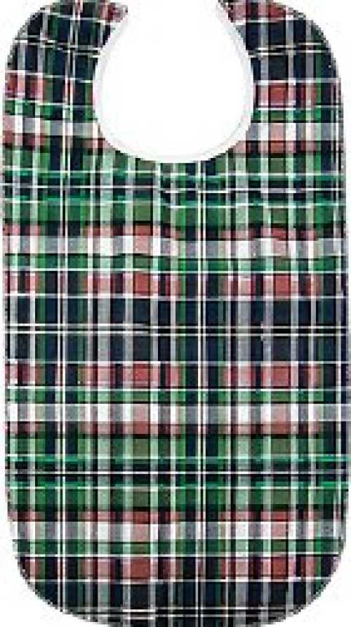 Beck's Classic BIBP1834QLTSNP - Beck's Classic Quilted Adult Bib, Highland Blue Plaid, 18 x 34 Inch - 1/Each, 12/Dozen, 60/Case
