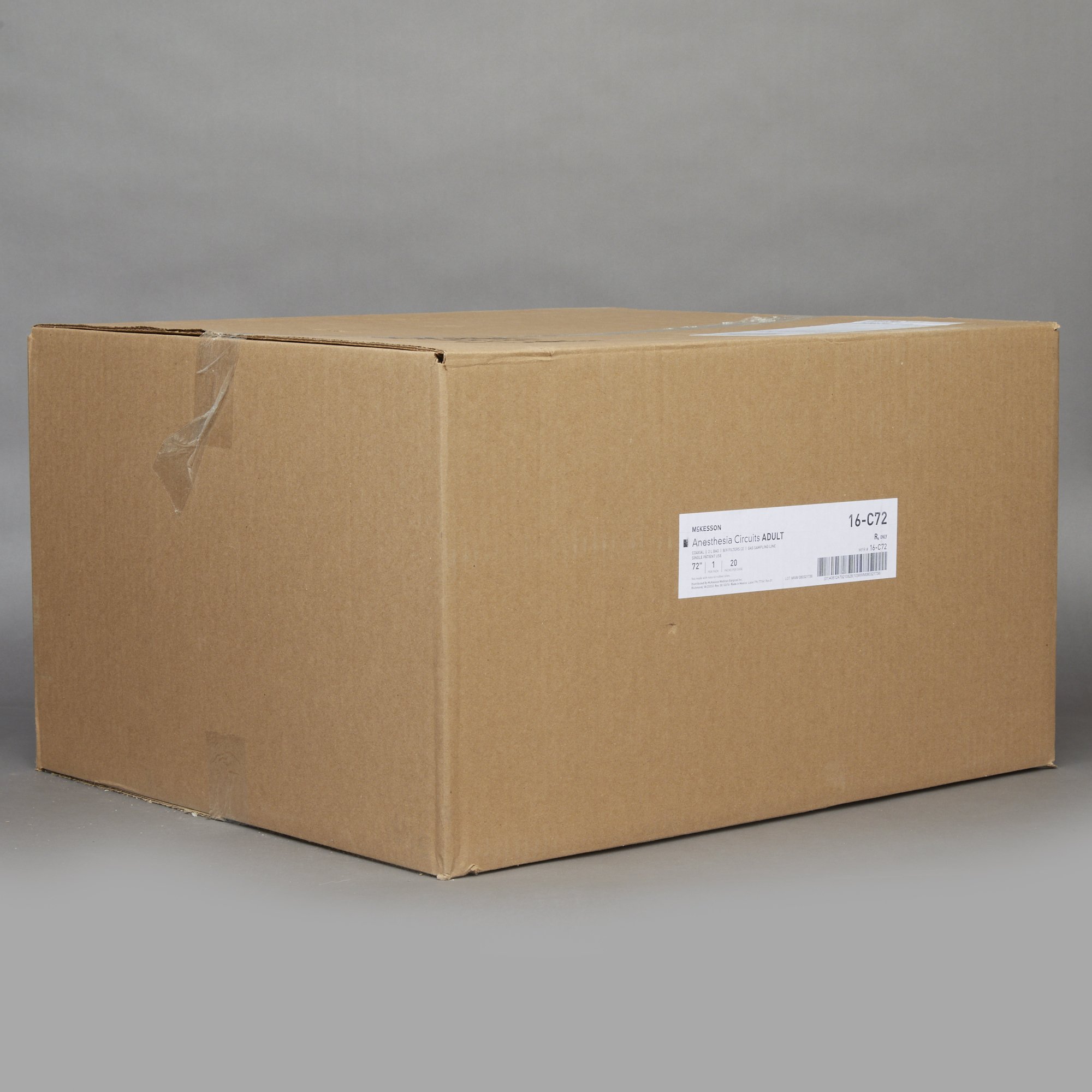 McKesson Brand 16-C72 - McKesson Anesthesia Breathing Circuit without Mask or Wye, Single Limb, 2-L Bag - 1/Each, 20/Case