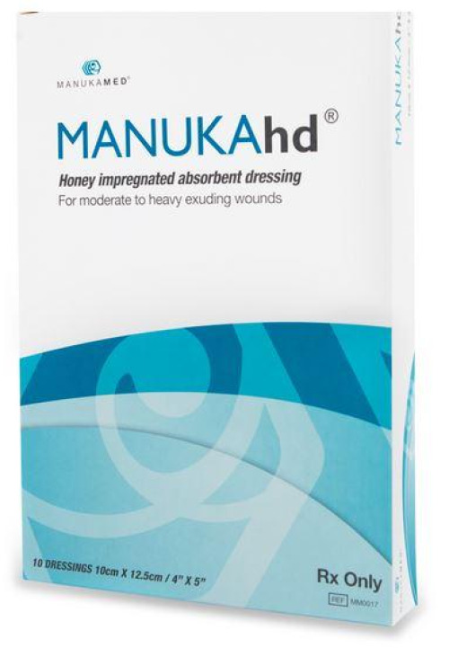 Manukamed - MM0017 Honey Impregnated Wound Dressing MANUKAhd® Rectangle 4 X 5 Inch Sterile