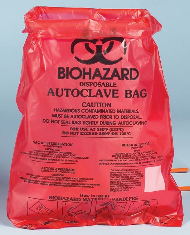 Bel-Art Products - F13166-0000 Autoclavable Biohazard Waste Bag SP Bel-Art Biohazard Symbol / Disposable Autoclave Bag / Caution 0.43 gal. Red 8-1/2 X 11 Inch