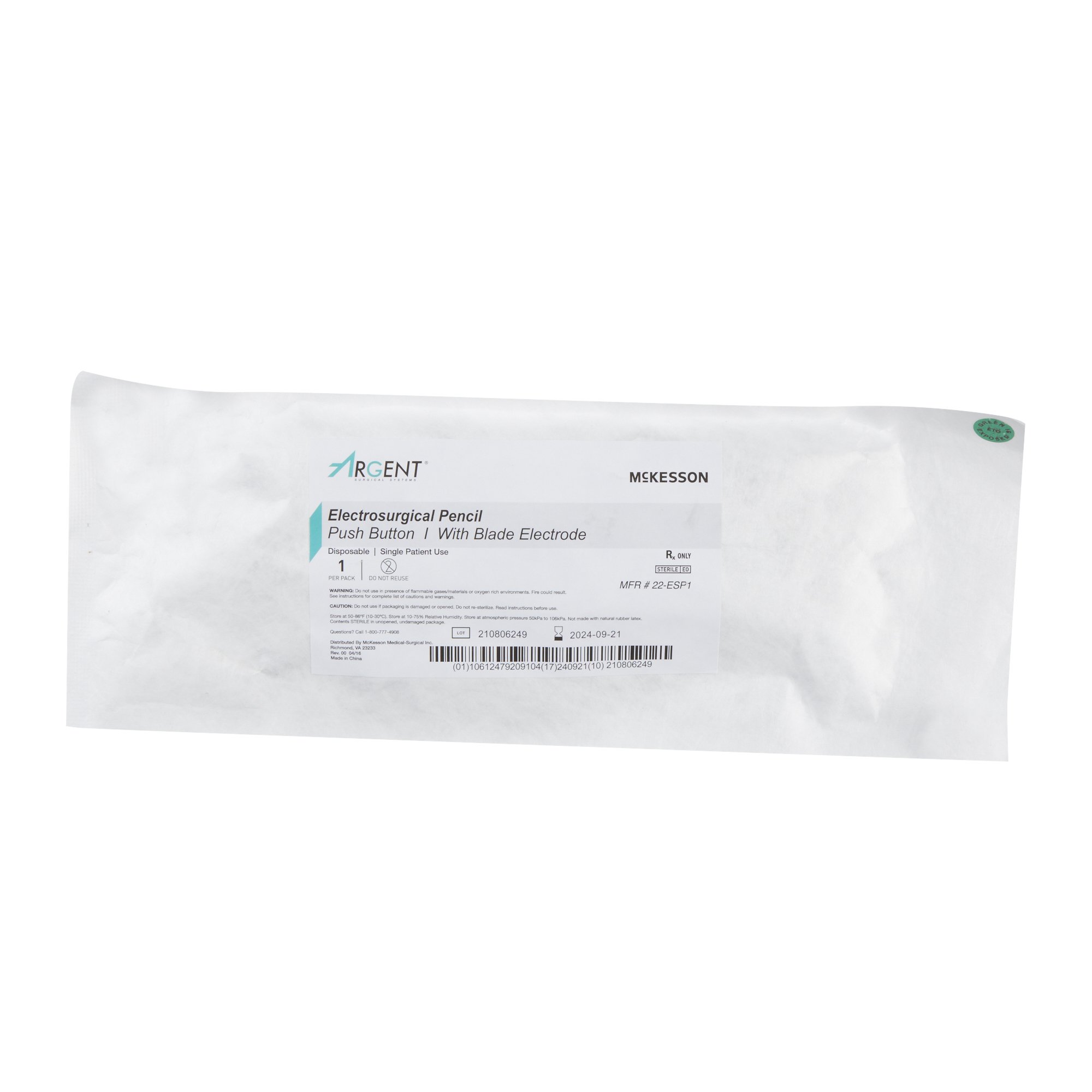 McKesson Brand 22-ESP1 - McKesson Argent™ Electrosurgical Pencil - 1/Each, 50/Box