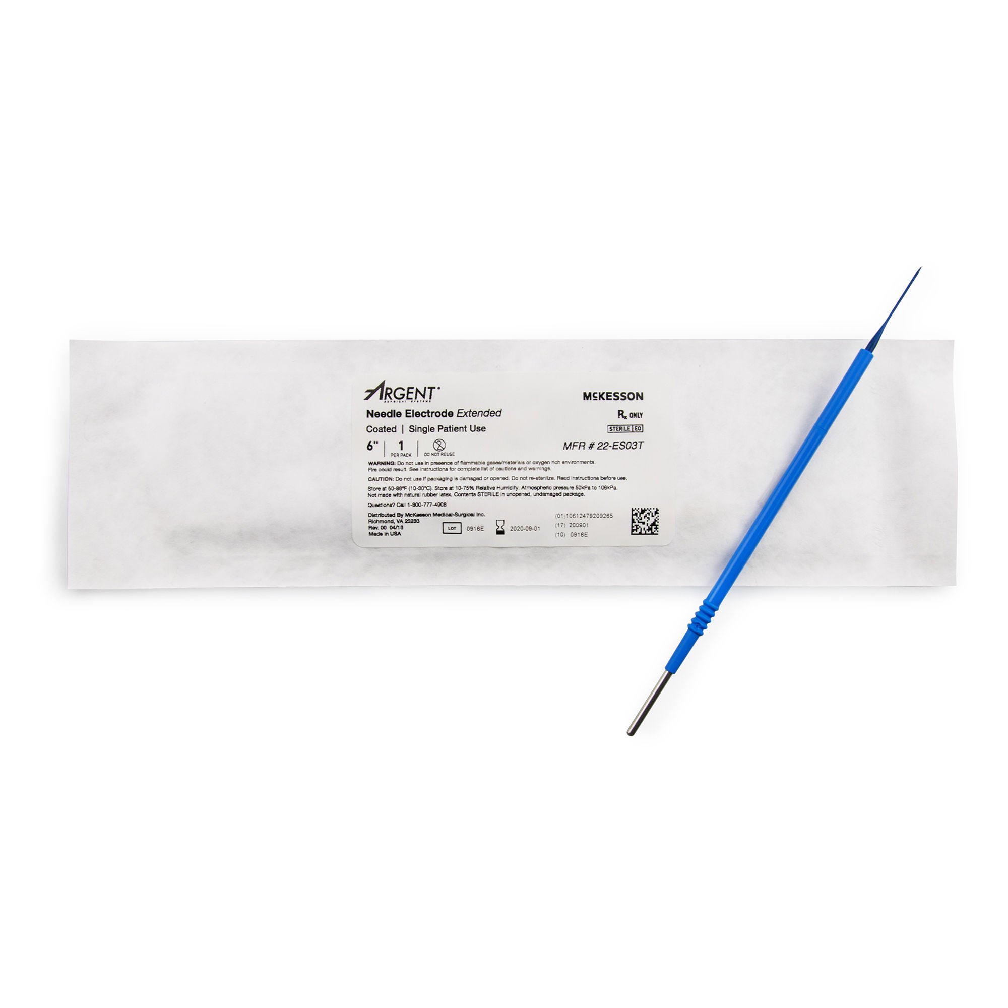 McKesson Brand - 22-ES03T Needle Electrode McKesson Argent™ Coated Stainless Steel Sterile Needle Tip Disposable