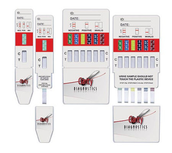 Clarity Lab Group LLC - CD-DOA-154 Drugs of Abuse Test Kit Clarity® AMP, COC, OPI2000, PCP, THC 25 Tests CLIA Waived