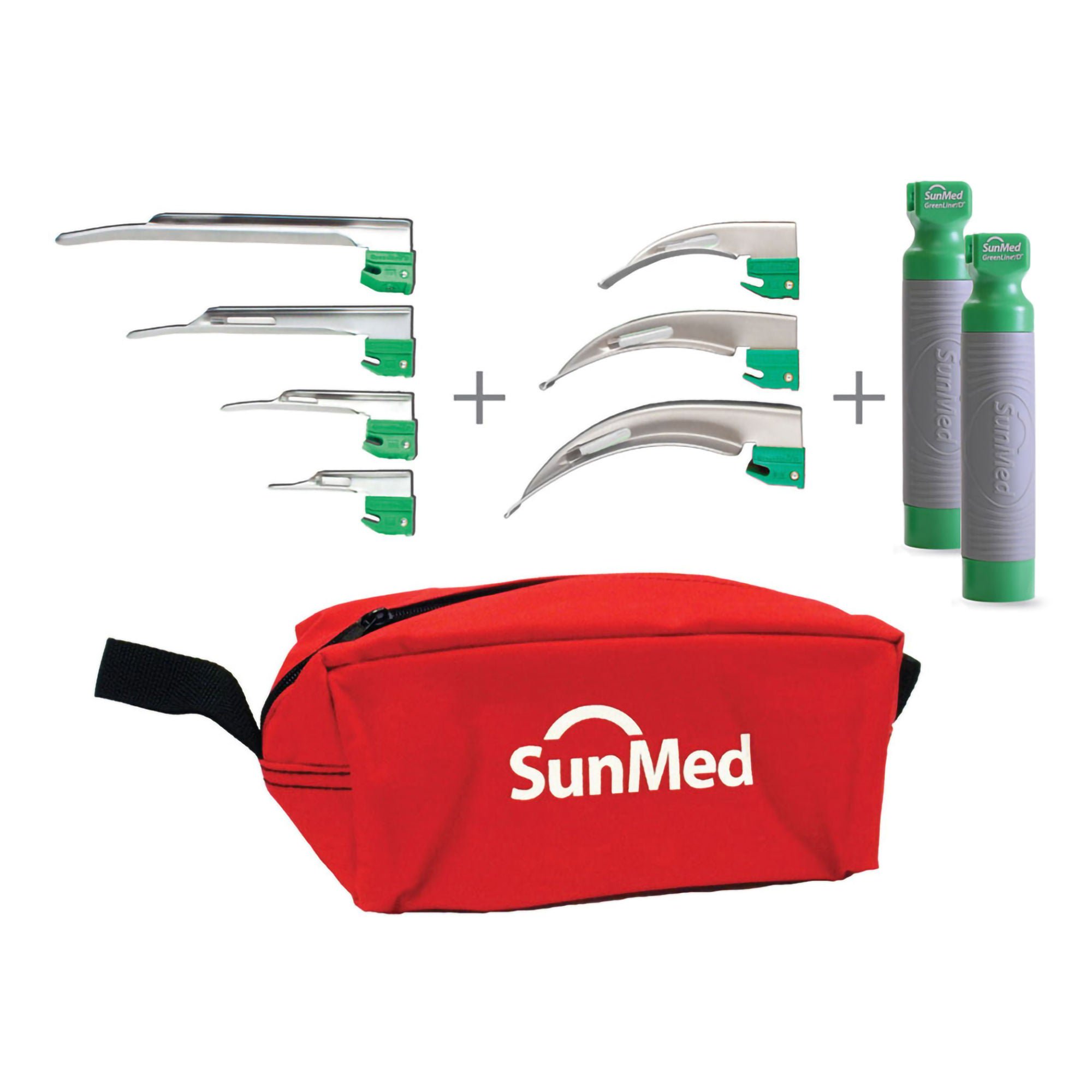 Sun Med - 5-5333-58 Laryngoscope Set GreenLine® D™ Macintosh / Miller Blade