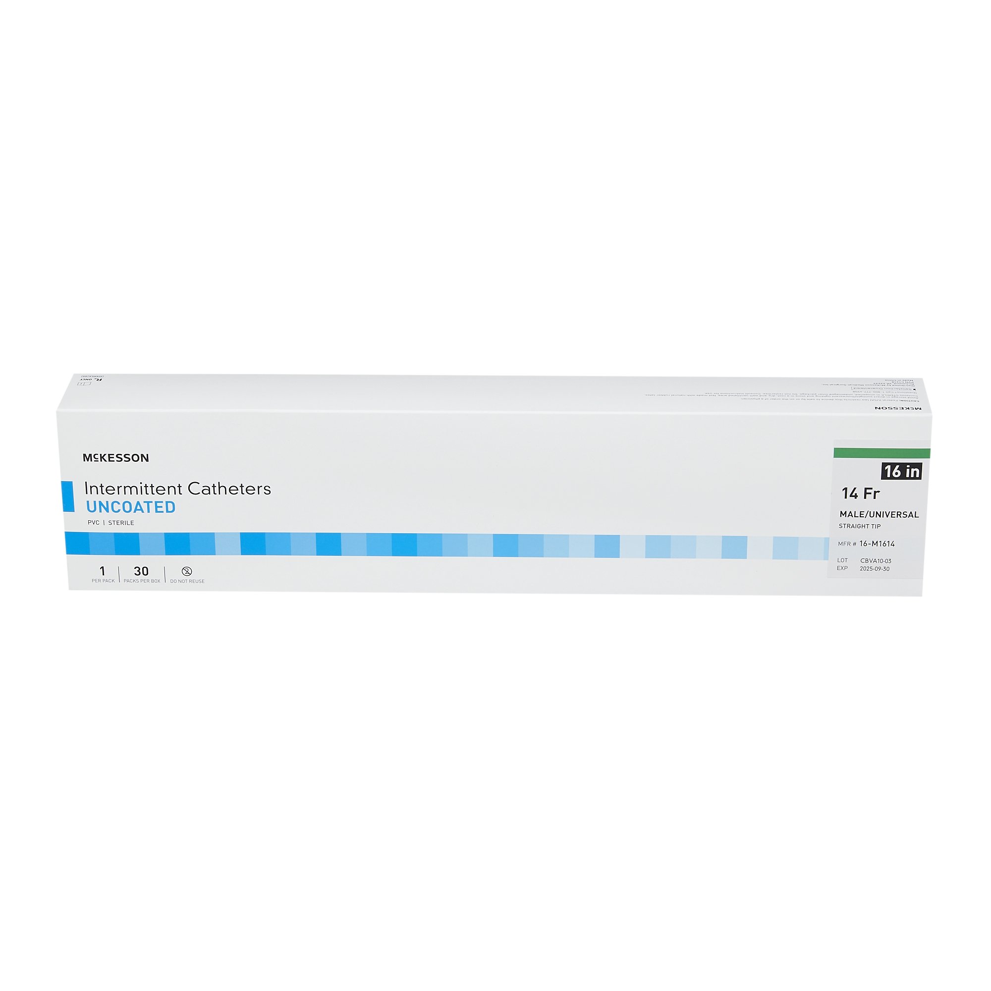 McKesson Brand - 16-M1614 McKesson Straight Tip PVC Intermittent Urethral Catheter
