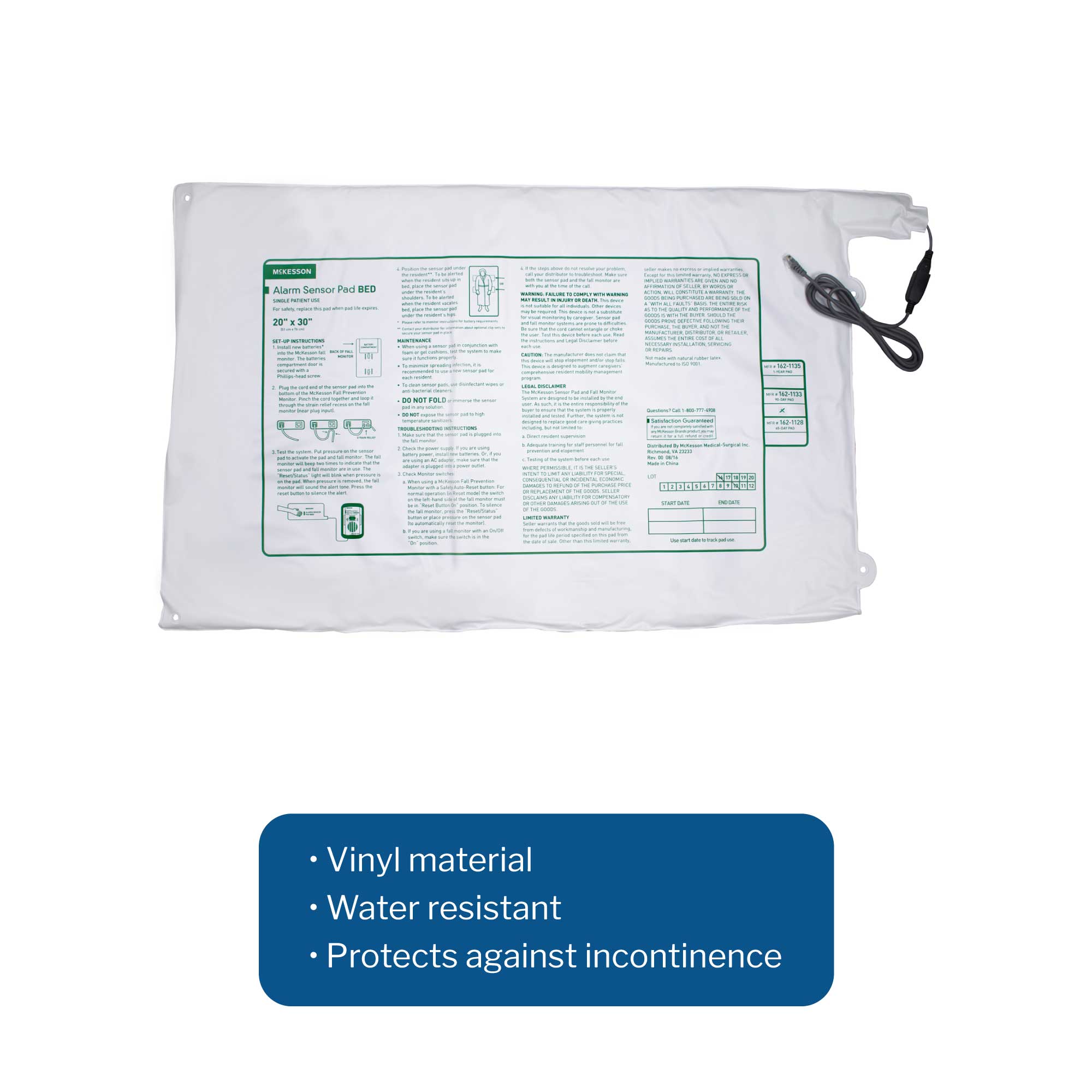 McKesson Brand Bed Sensor Pad 162-1133 by McKesson Brand