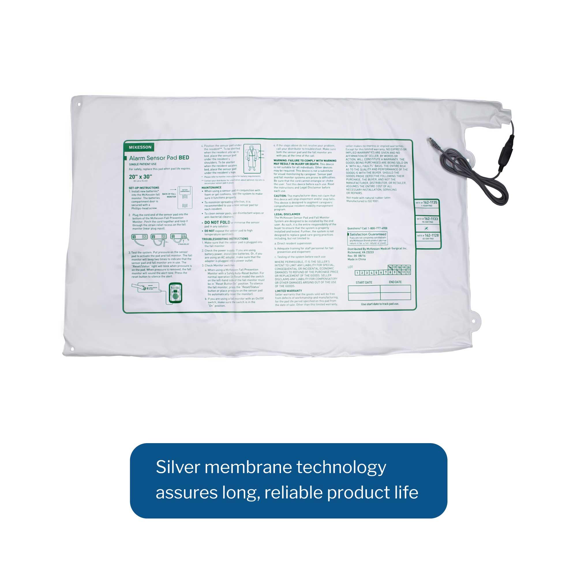 McKesson Brand - 162-1133 McKesson Bed Alarm Sensor Pad