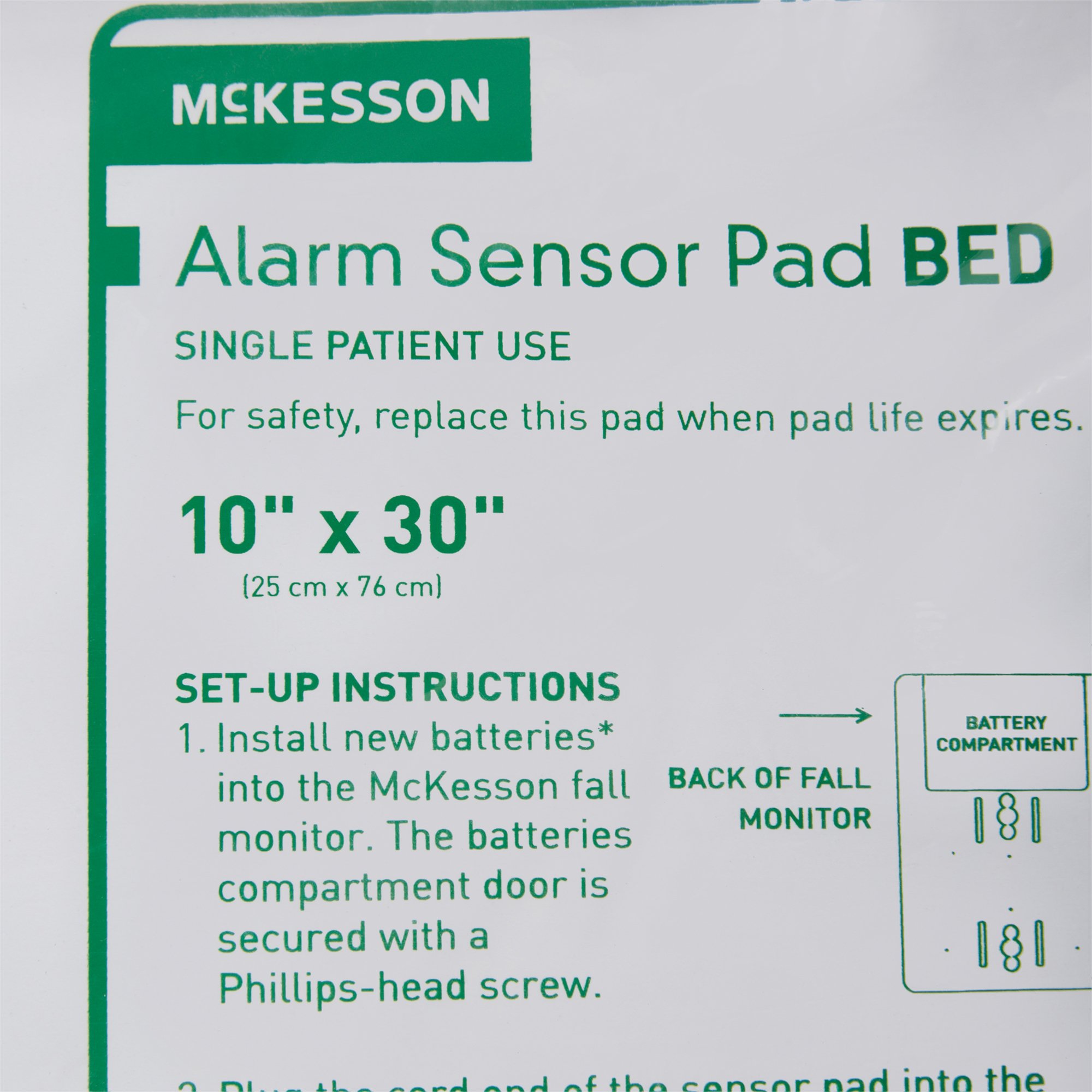 McKesson Brand 162-1134 - McKesson Bed Alarm Sensor Pad, 10 x 30 Inch - 1/Each, 30/Case